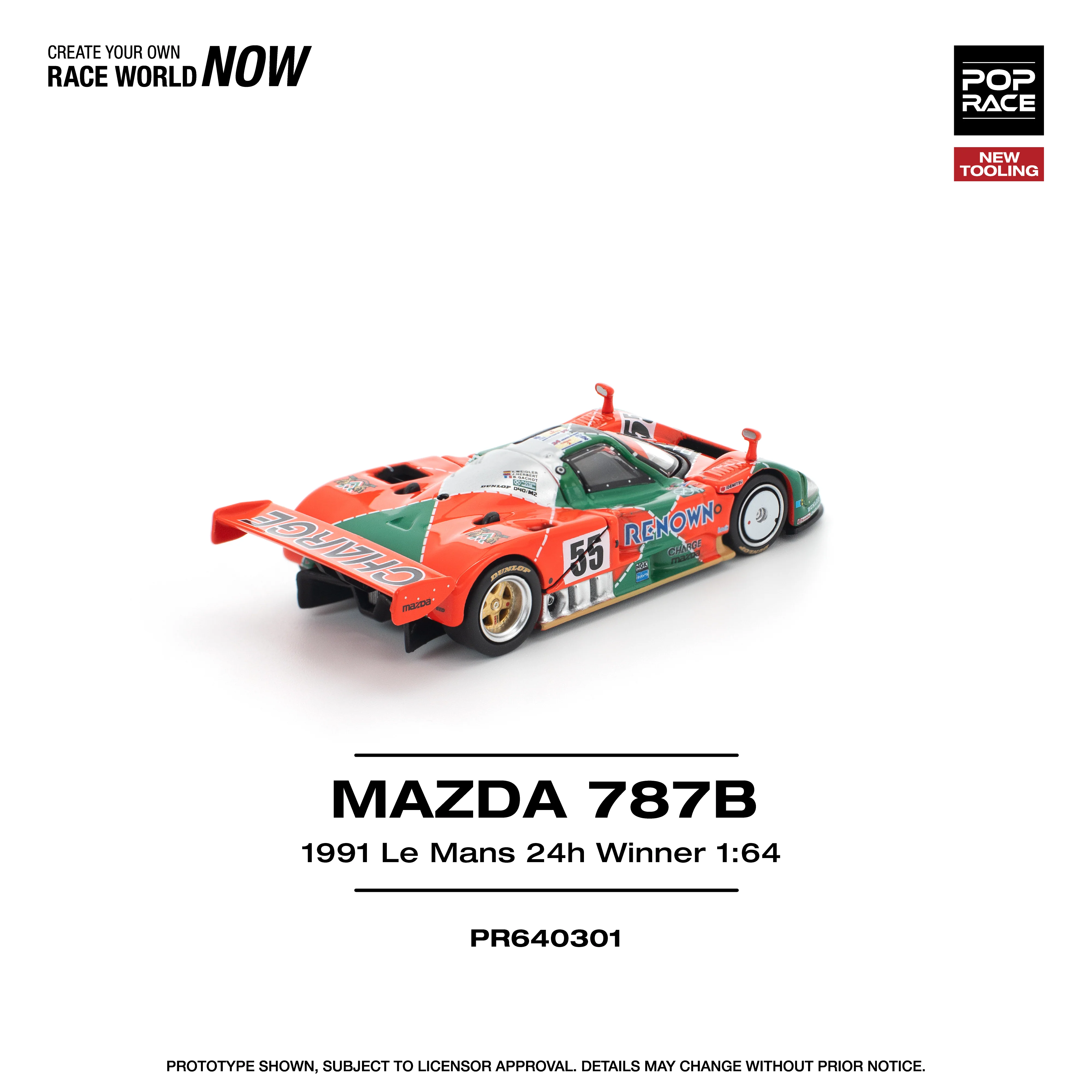 POPRACE 1/64 MAZDA 787B 1991 LE MANS 24H WINNER PR640301 - Image 3
