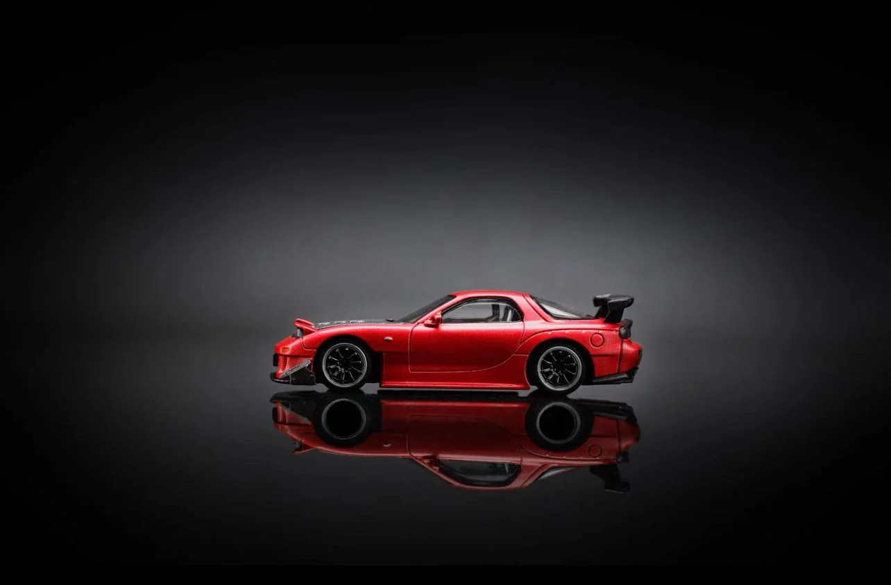 POPRACE 1/64 Mazda RX7 Widebody Metallic Red (enigma Exclusive Edition) PRE003 - Image 3