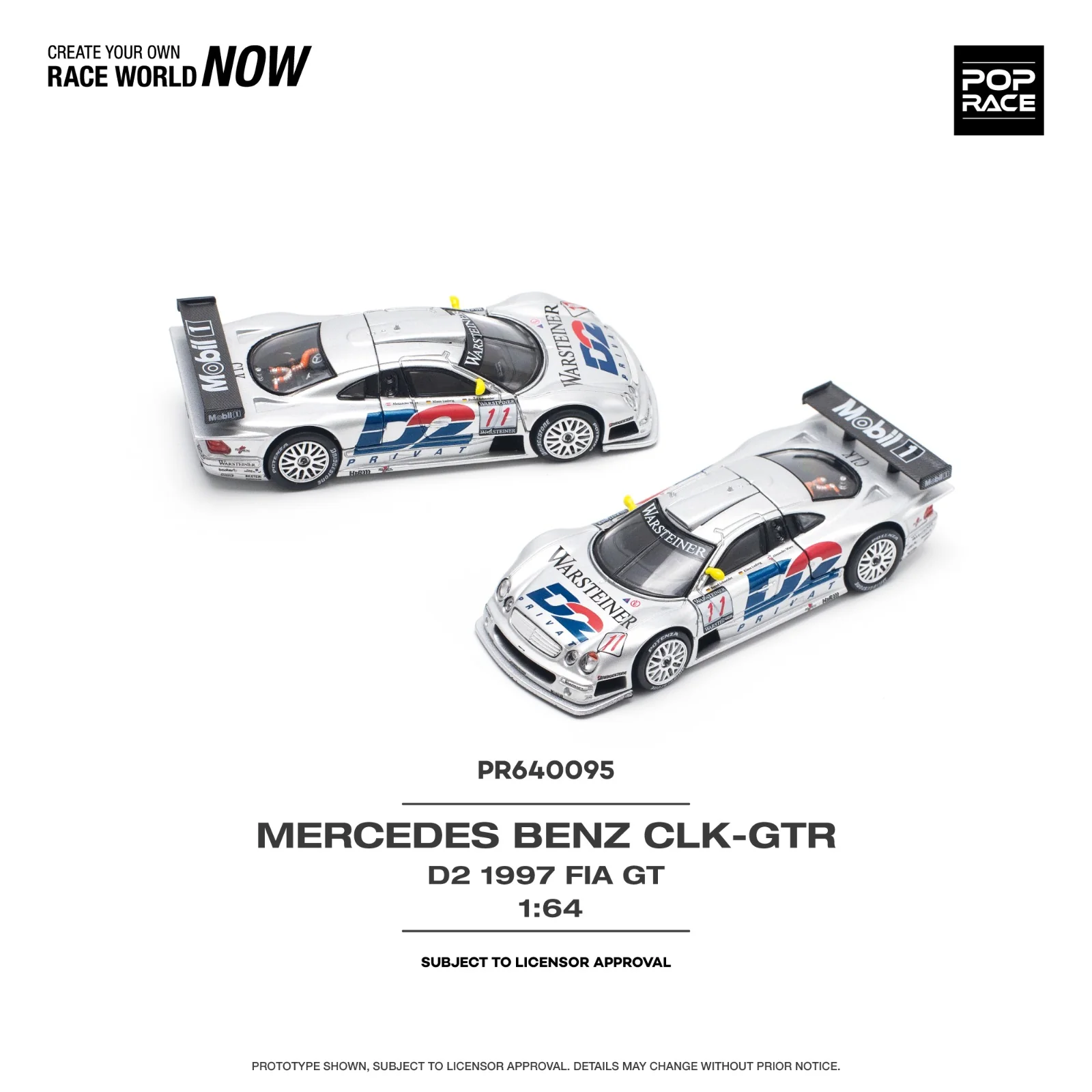 POPRACE 1/64 MERCEDES-BENZ AMG CLK GTR - 1997 FIA GT - D2 PRIVAT PR640095 - Image 3
