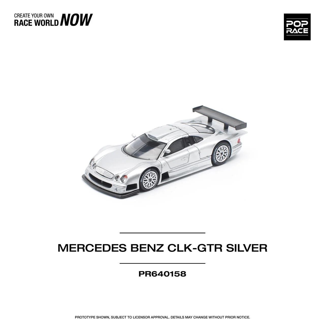 POPRACE 1/64 MERCEDES-BENZ AMG CLK GTR - SILVER PR640158 - Image 2