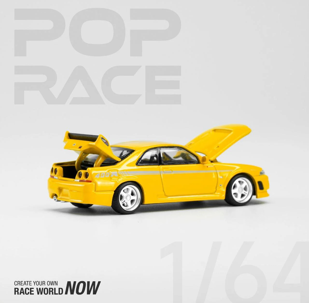 POPRACE 1/64 Nissan GT-R Nismo 400R - Prototype Yellow PR640053 - Image 3