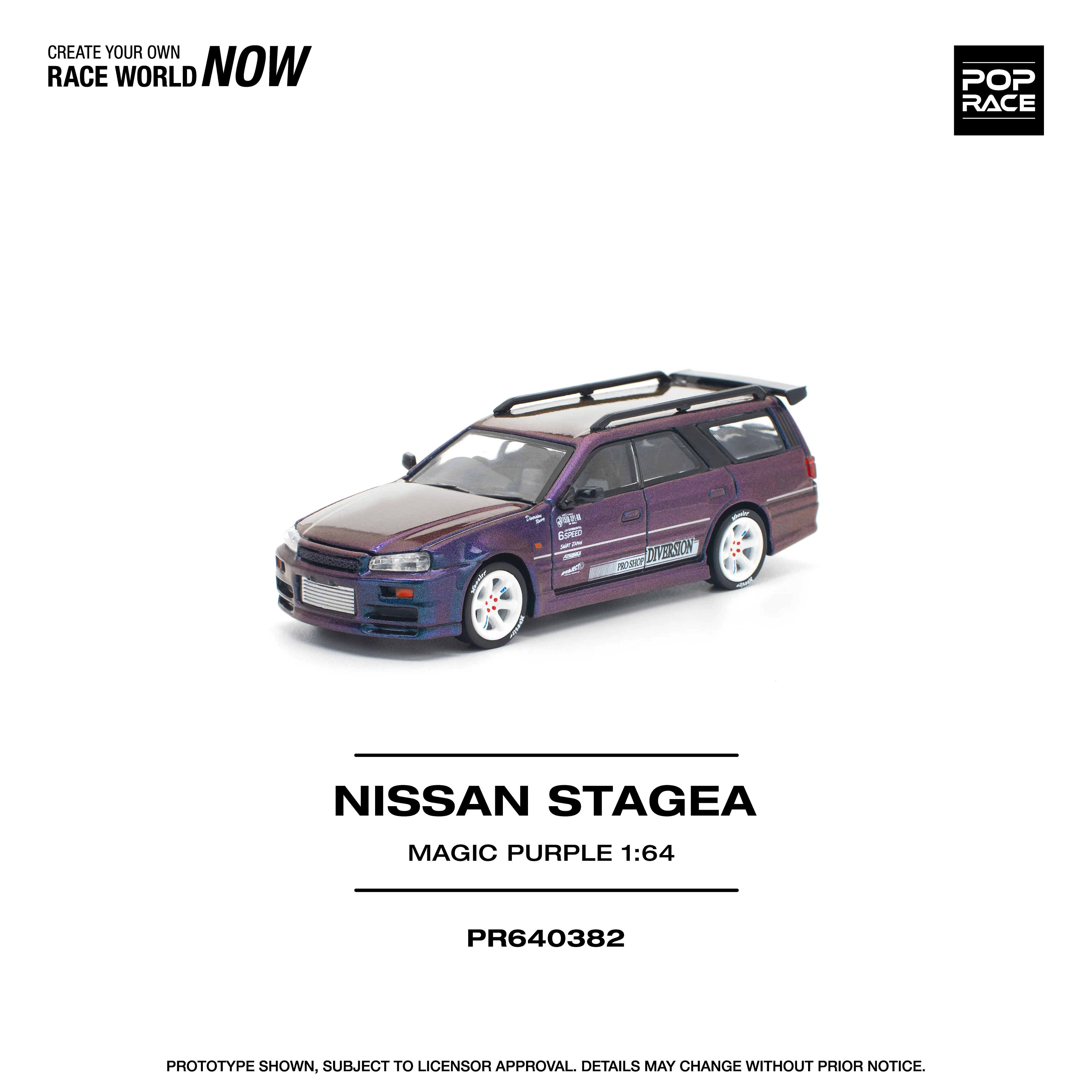 PREORDER POPRACE 1/64 NISSAN STAGEA MAGIC PURPLE PR640382 (Approx. Release Date: Q4 2025 and subject to the manufacturer's final decision) - Image 2