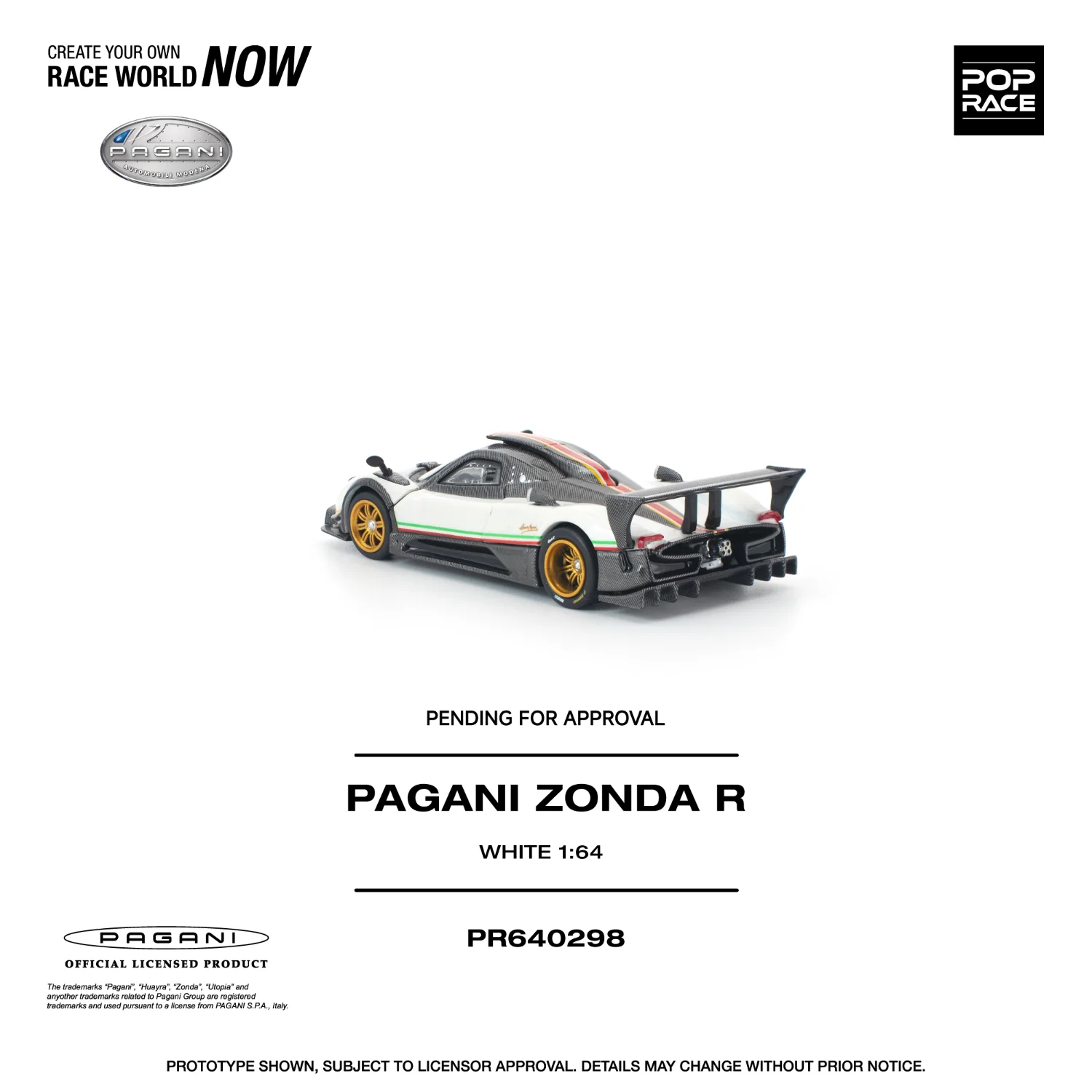 PREORDER POPRACE 1/64 PAGANI ZONDA R WHITE PR640298 (Approx. Release Date: Q3 2026 and subject to the manufacturer's final decision) - Image 3