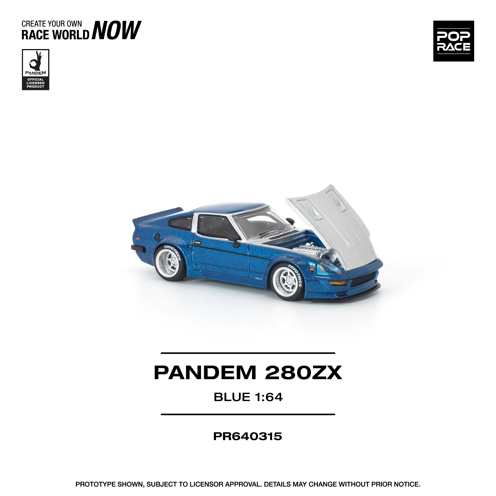 PREORDER POPRACE 1/64 PANDEM 280ZX BLUE PR640315 (Approx. Release Date: Q3 2026 and subject to the manufacturer's final decision) - Image 2