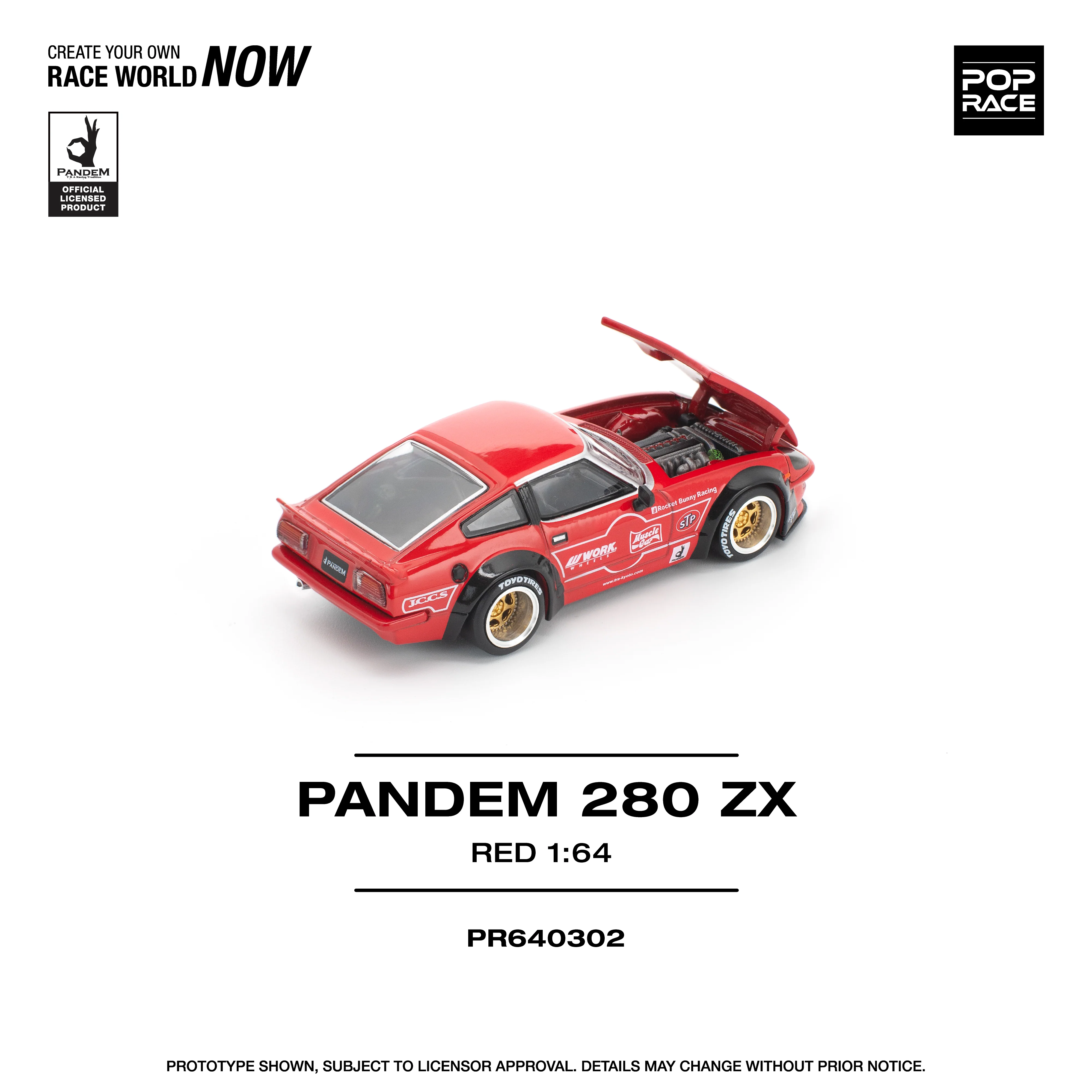 PREORDER POPRACE 1/64 PANDEM 280ZX RED PR640302 (Approx. Release Date: Q4 2025 and subject to the manufacturer's final decision) - Image 3
