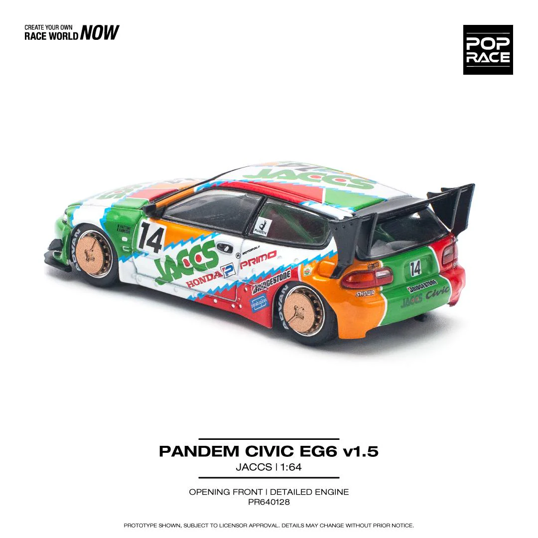 POPRACE 1/64 PANDEM CIVIC EG6 v1.5 JACCS PR640128 - Image 2