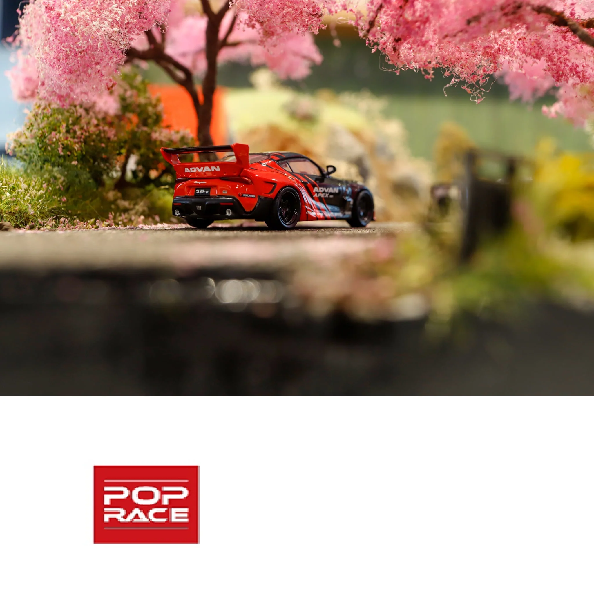POPRACE 1/64 Pandem GR Supra Advan Livery with Race Queen Figure PR64-PANA90-ADV - Image 3