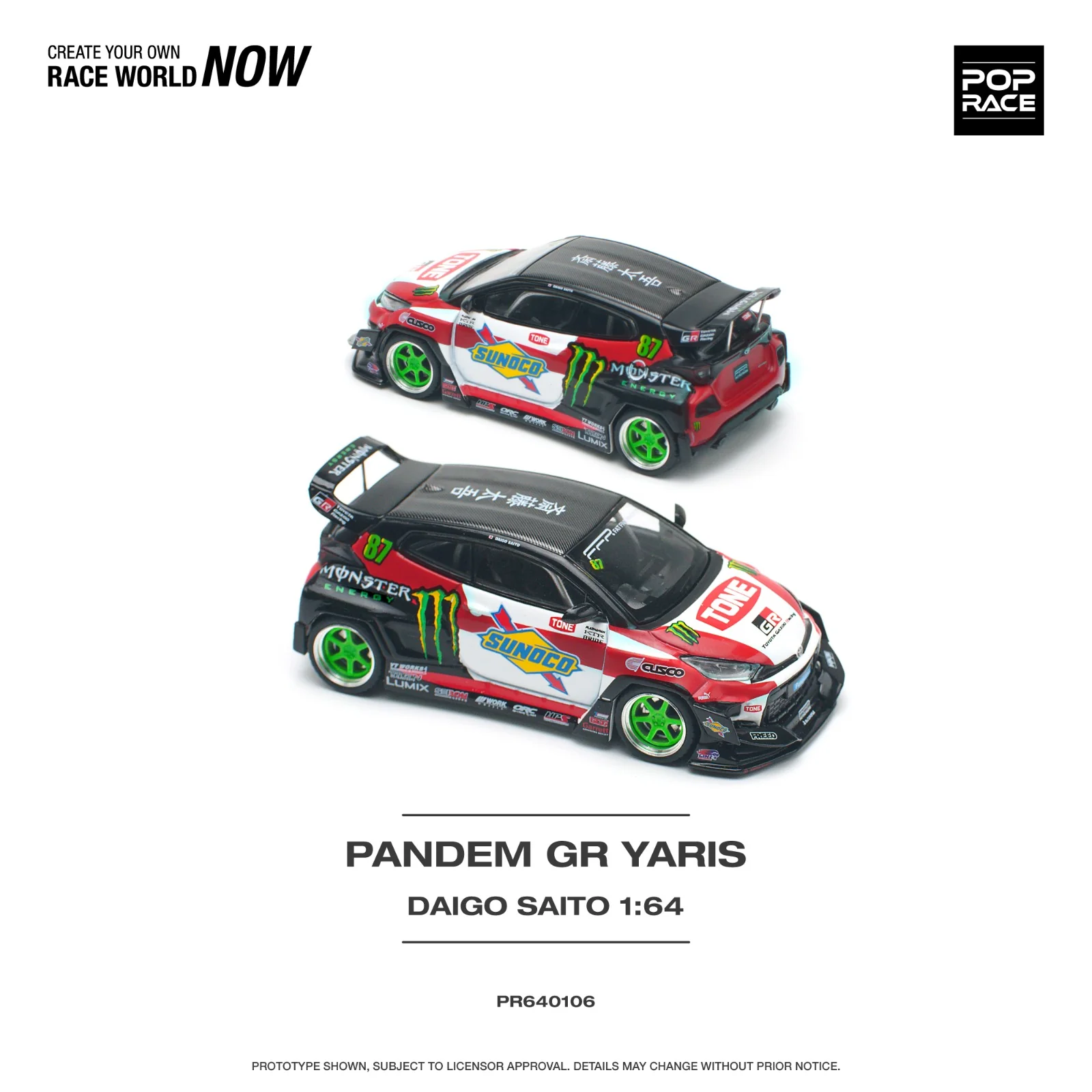 POPRACE 1/64 Pandem GR Yaris - Daigo Saito PR640106 - Image 4