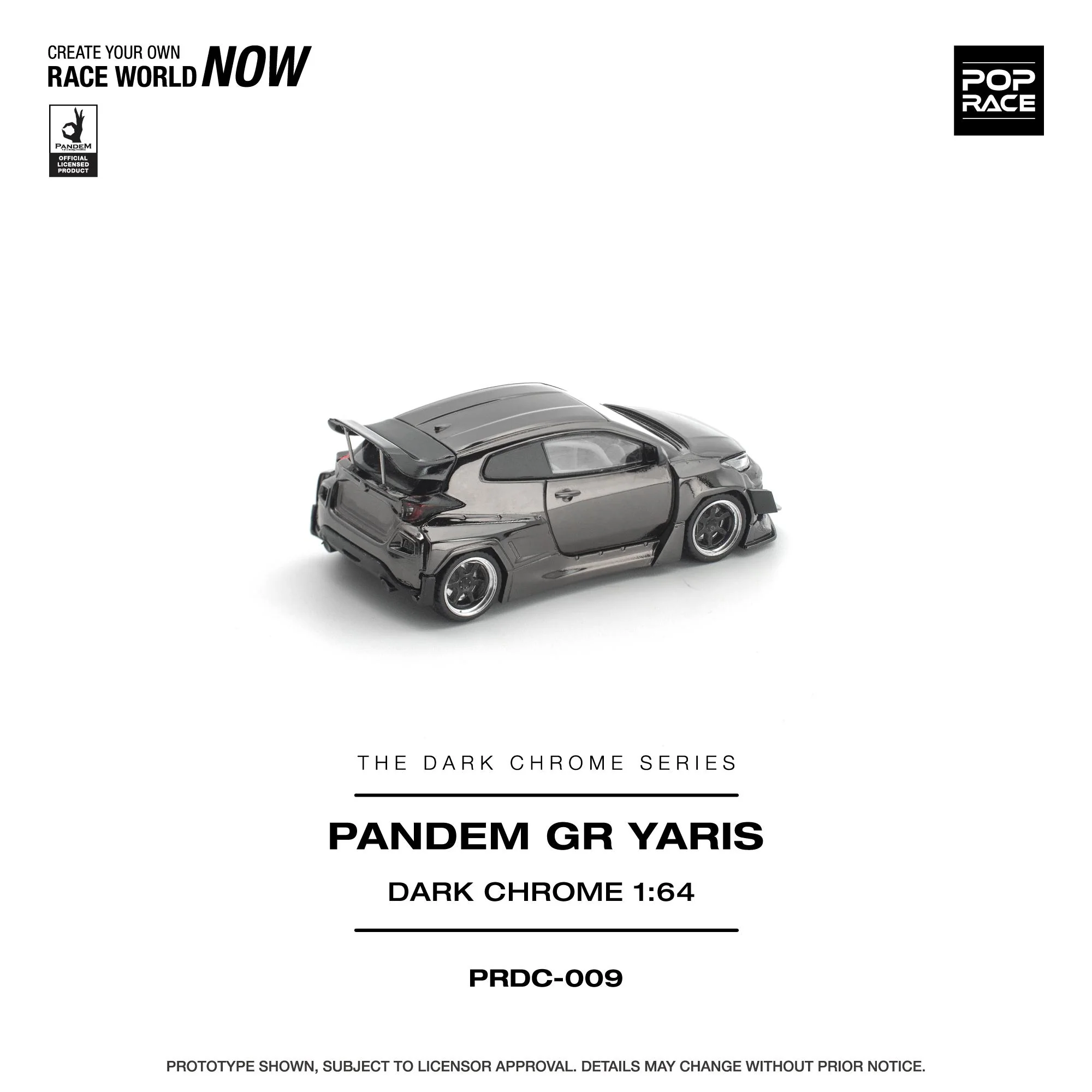 PREORDER POPRACE 1/64 PANDEM GR YARIS DARK CHROME PRDC009 (Approx. Release Date: Q1 2026 and subject to the manufacturer's final decision) - Image 3