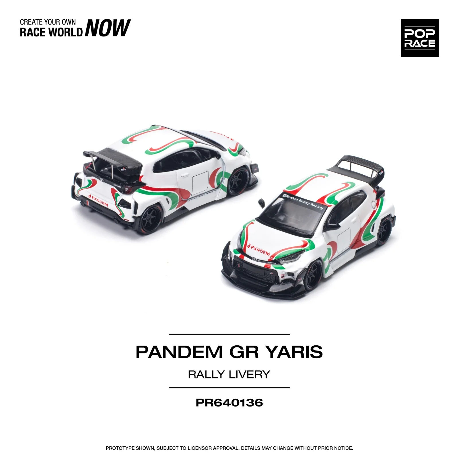 POPRACE 1/64 PANDEM GR YARIS - RALLY LIVERY PR640136