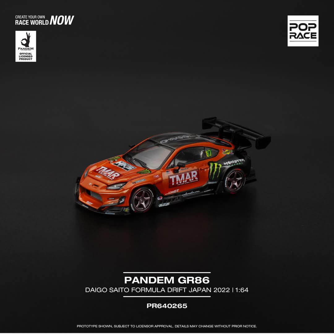 POPRACE 1/64  PANDEM GR86 - DAIGO SAITO FORMULA DRIFT JAPAN 2022 PR640265 - Image 3
