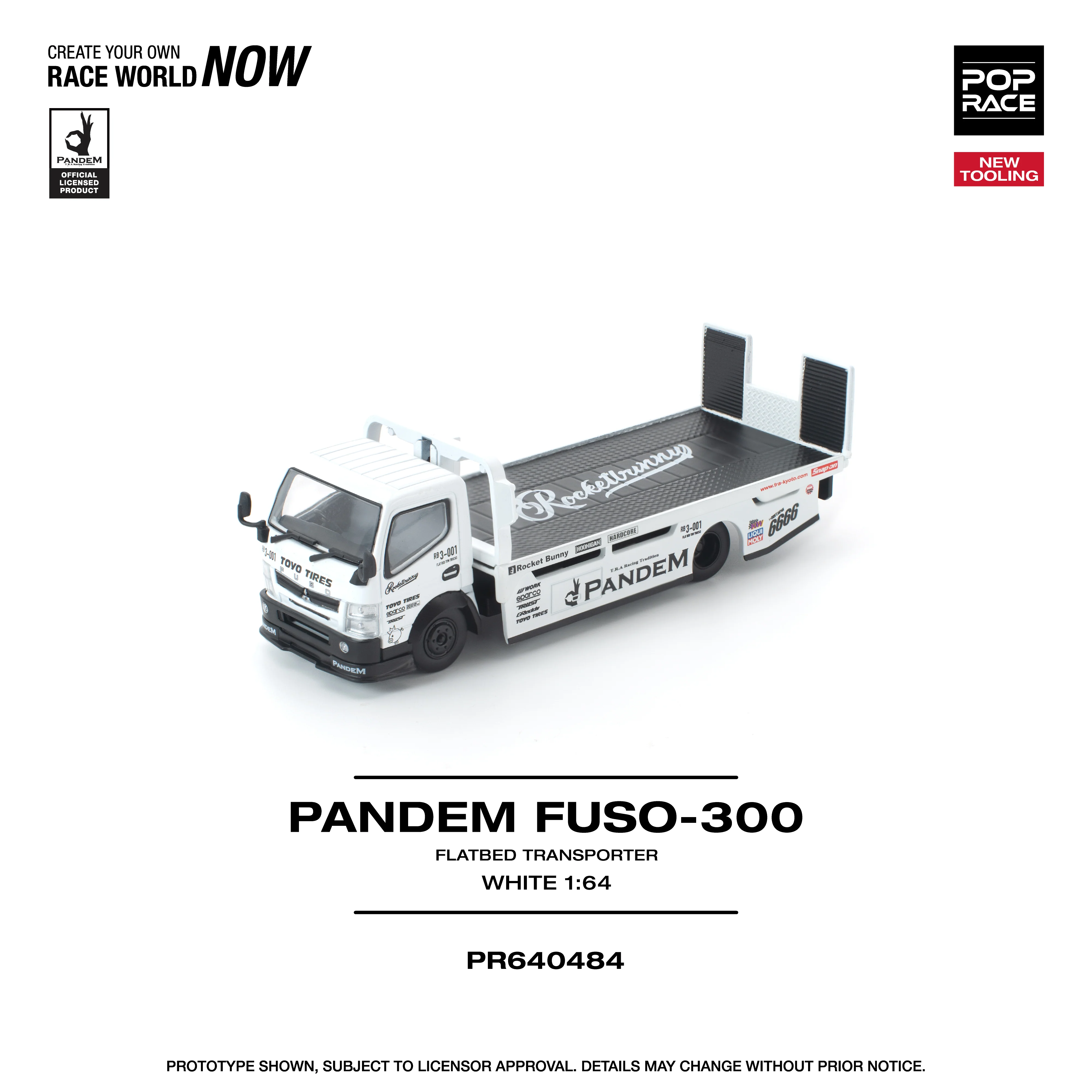 PREORDER POPRACE 1/64 PANDEM FUSO 300 FLATBED TRANSPORTER WHITE PR640484 (Approx. Release Date: Q3 2026 and subject to the manufacturer's final decision) - Image 4