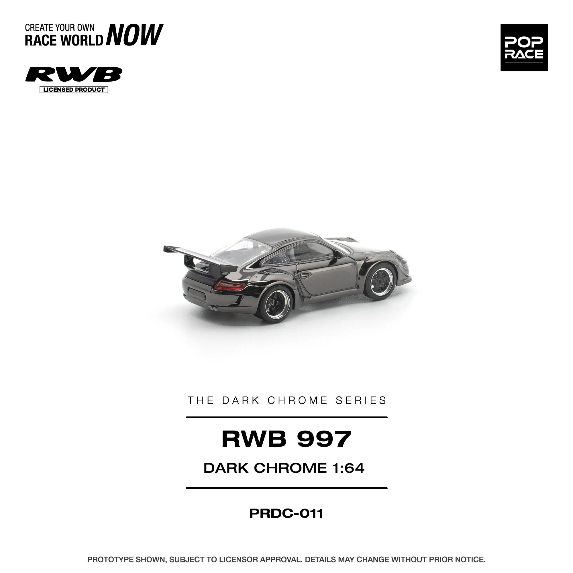 PREORDER POPRACE 1/64 PANDEM RWB 997 DARK CHROME PRDC011 (Approx. Release Date: Q1 2026 and subject to the manufacturer's final decision) - Image 2