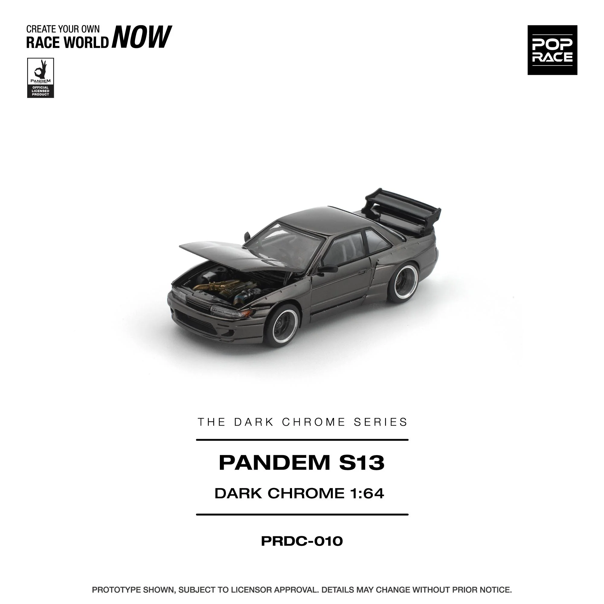 PREORDER POPRACE 1/64 PANDEM S13 DARK CHROME PRDC010 (Approx. Release Date: Q1 2026 and subject to the manufacturer's final decision) - Image 3