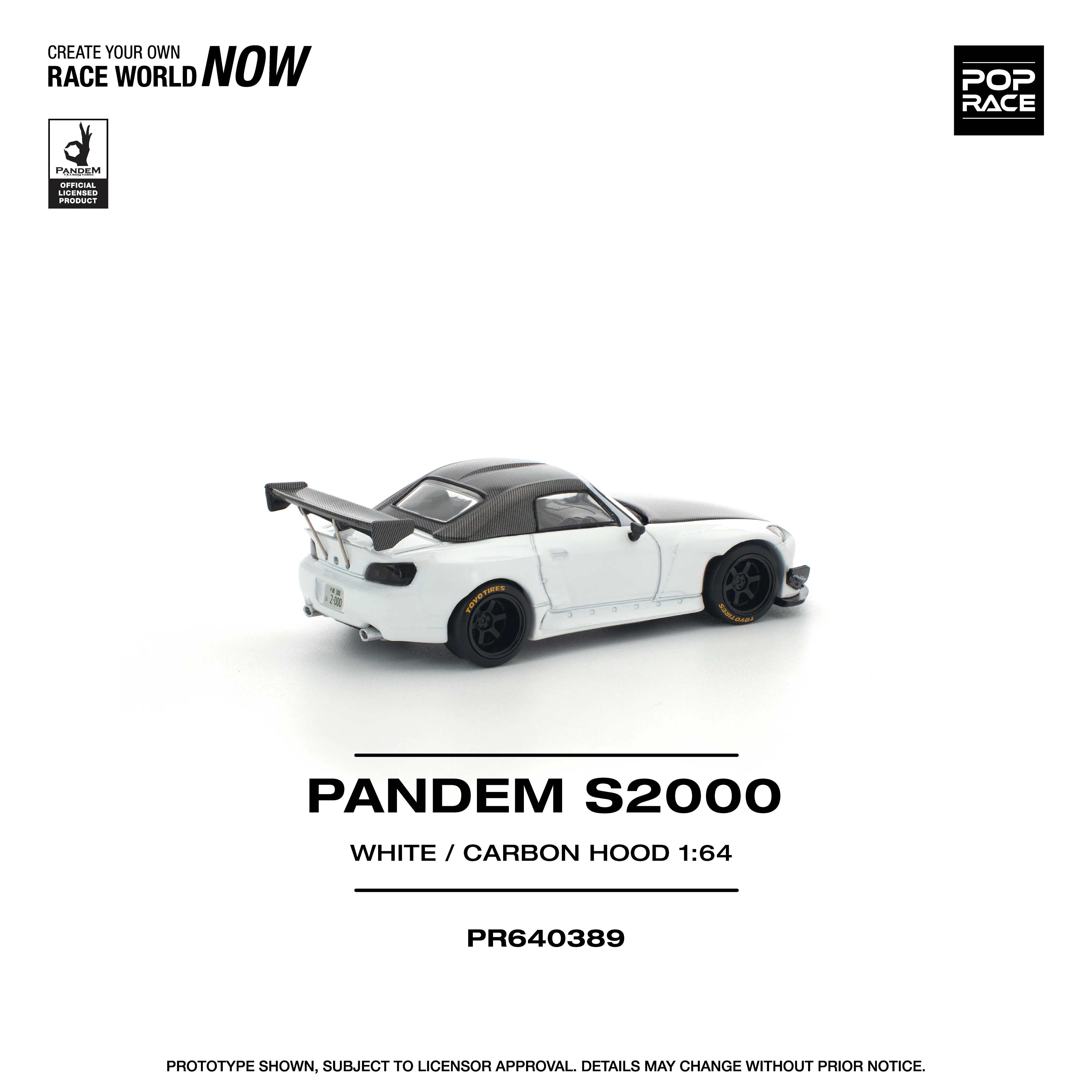 PREORDER POPRACE 1/64 PANDEM S2000 SOFTTOP WHITE TOOLING VARIANT PR640389 (Approx. Release Date: Q4 2025 and subject to the manufacturer's final decision) - Image 2