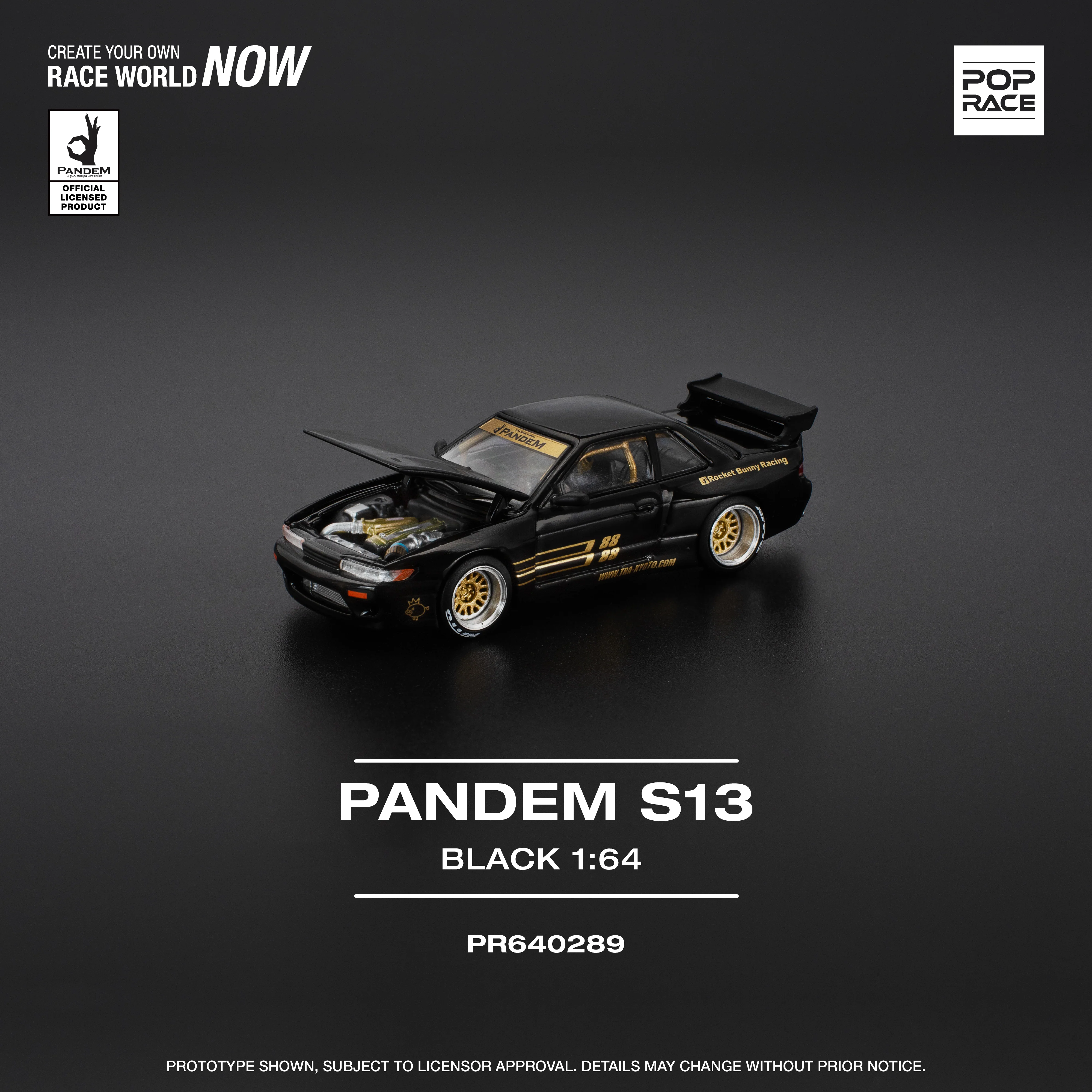POPRACE 1/64 PANDEM SILVIA S13 - BLACK PR640289 - Image 2