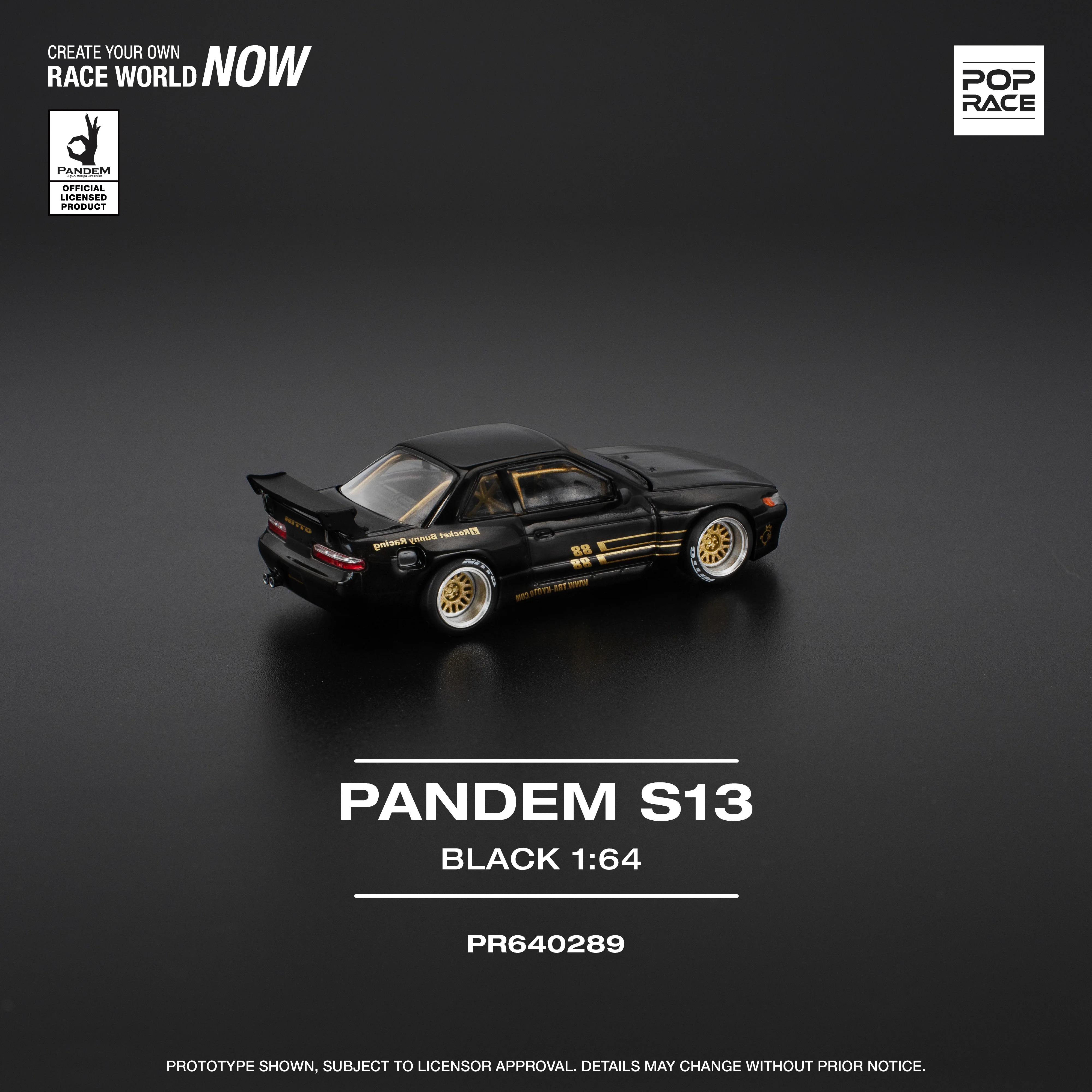 POPRACE 1/64 PANDEM SILVIA S13 - BLACK PR640289 - Image 3