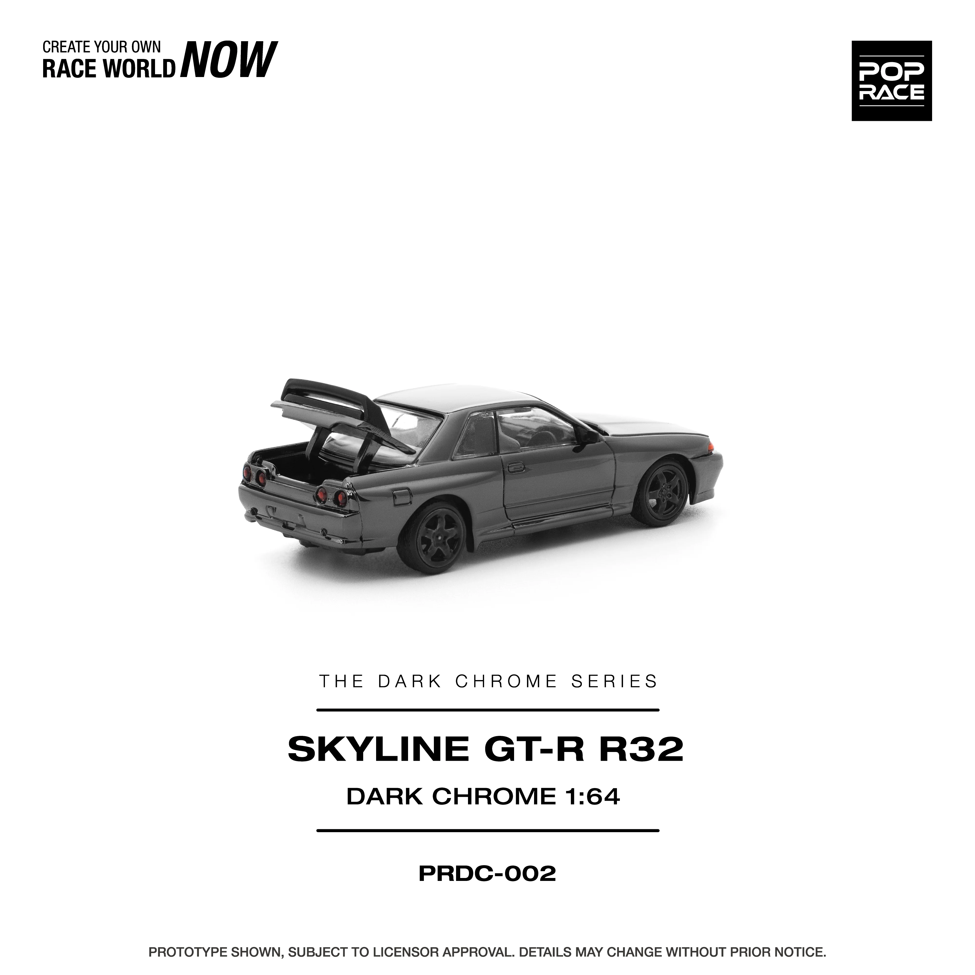 PREORDER POPRACE 1/64 R32 GT-R DARK CHROME PRDC002 (Approx. Release Date: Q1 2026 and subject to the manufacturer's final decision) - Image 3