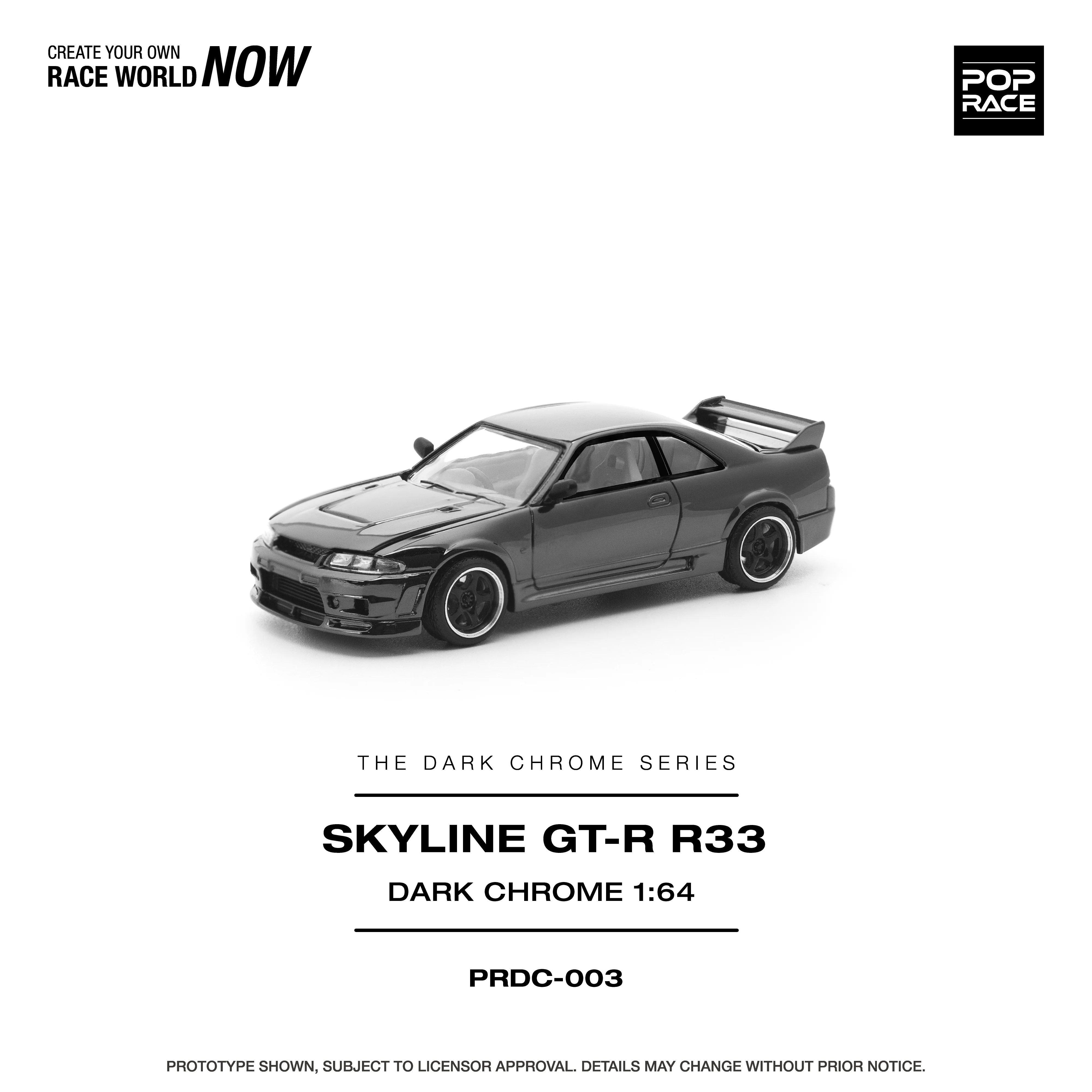 PREORDER POPRACE 1/64 R33 GT-R DARK CHROME PRDC003 (Approx. Release Date: Q1 2026 and subject to the manufacturer's final decision) - Image 2