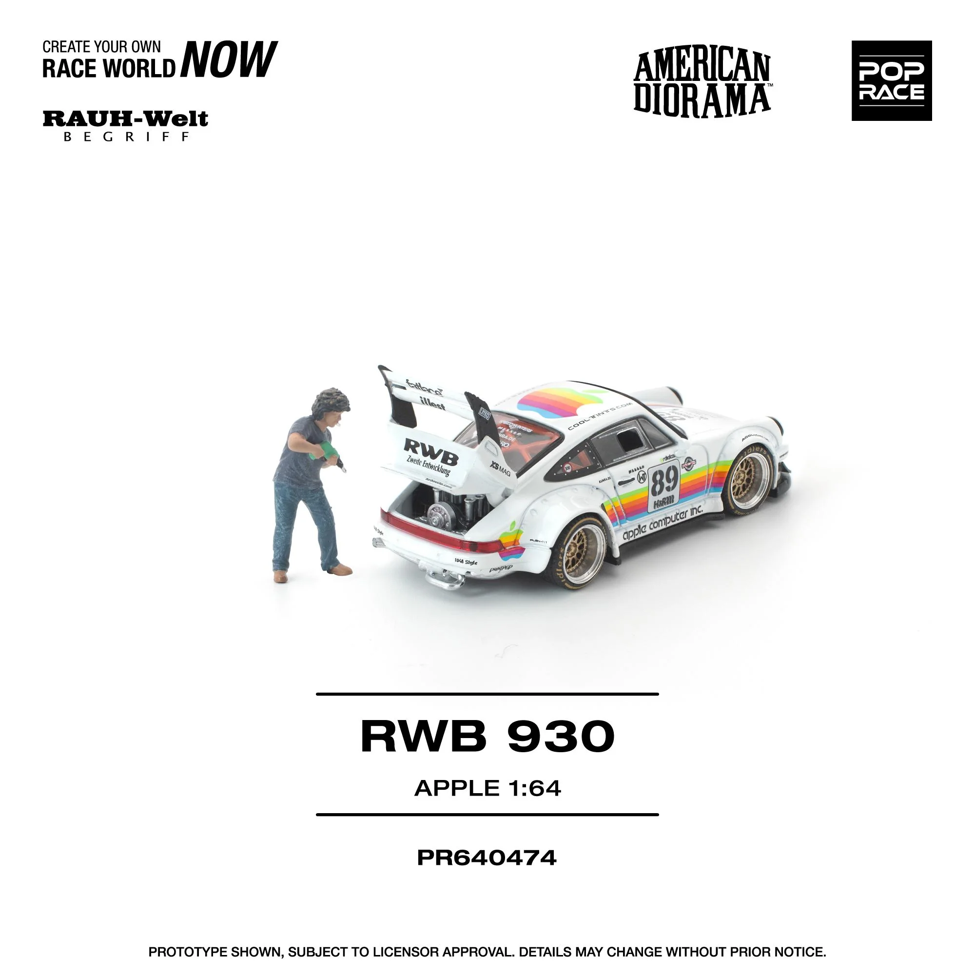 PREORDER POPRACE 1/64 RWB 930 APPLE WITH FIGURE PR640474 (Approx. Release Date: Q3 2026 and subject to the manufacturer's final decision) - Image 2