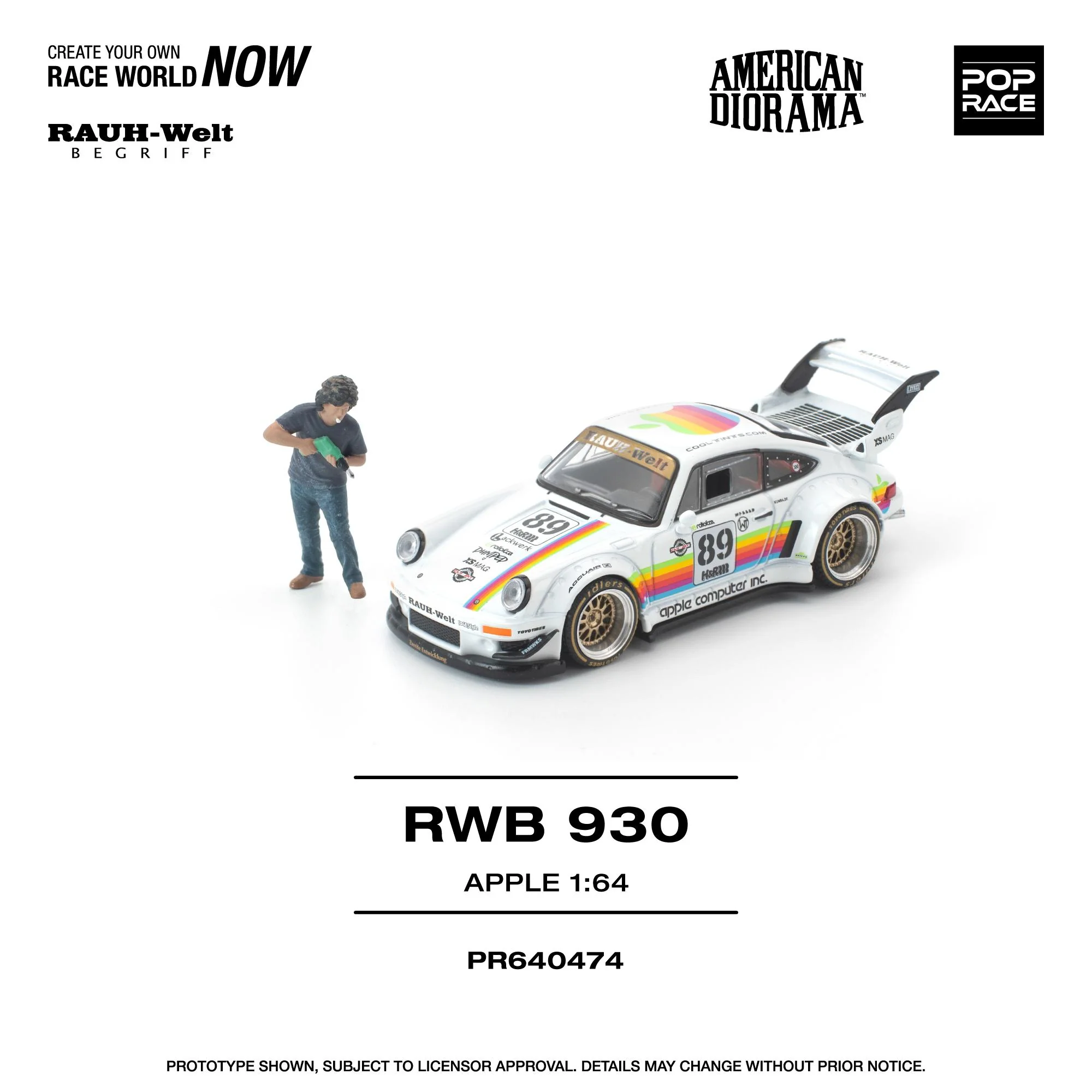 PREORDER POPRACE 1/64 RWB 930 APPLE WITH FIGURE PR640474 (Approx. Release Date: Q3 2026 and subject to the manufacturer's final decision) - Image 3