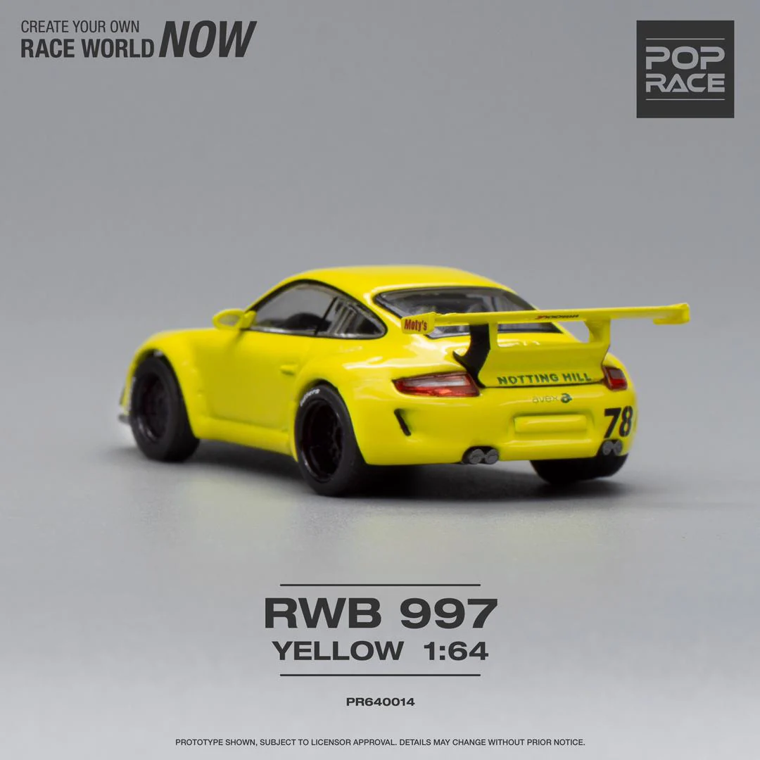 POPRACE 1/64 RWB 997 Yellow PR640014 - Image 3