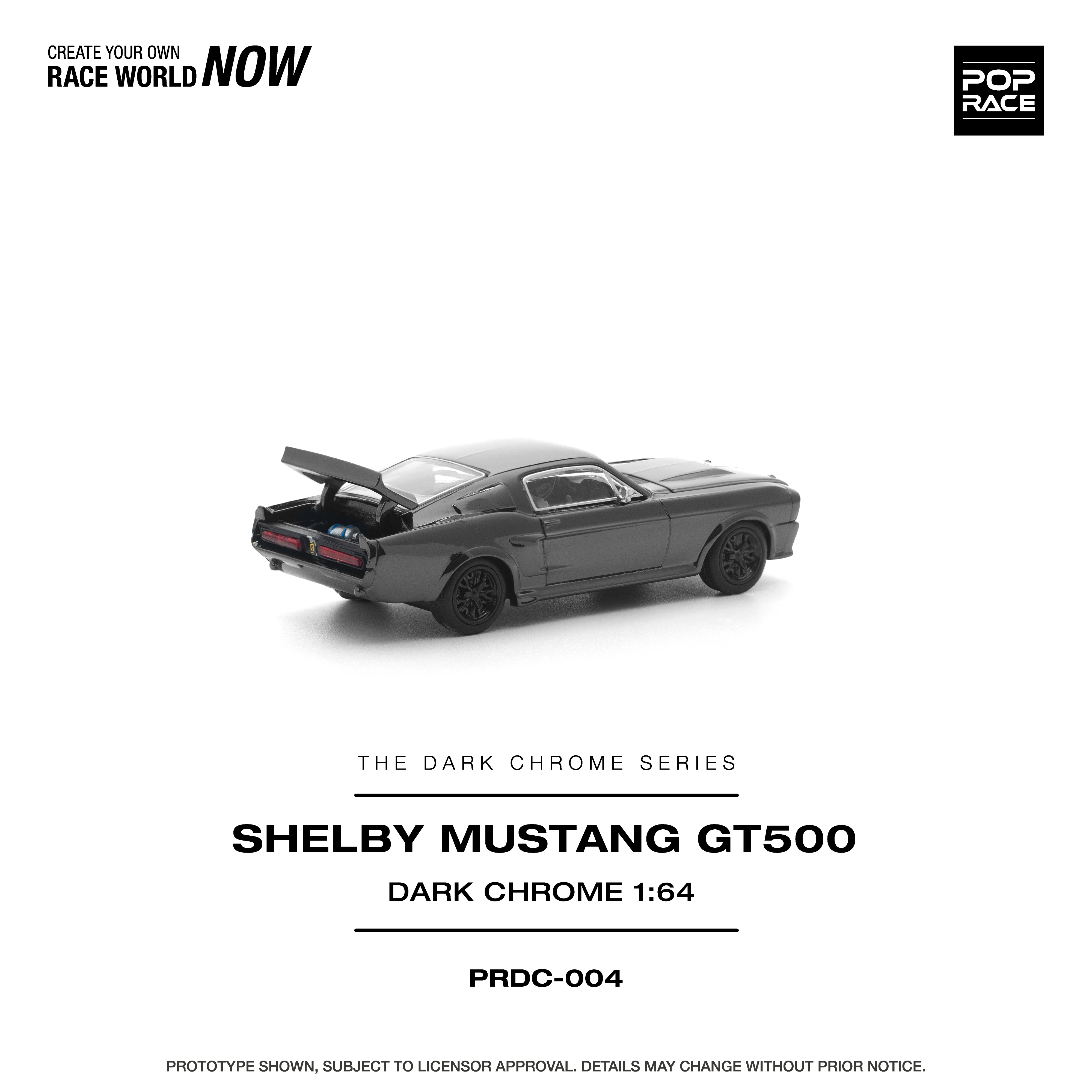 PREORDER POPRACE 1/64 SHELBY MUSTANG GT500 DARK CHROME PRDC004 (Approx. Release Date: Q1 2026 and subject to the manufacturer's final decision) - Image 3