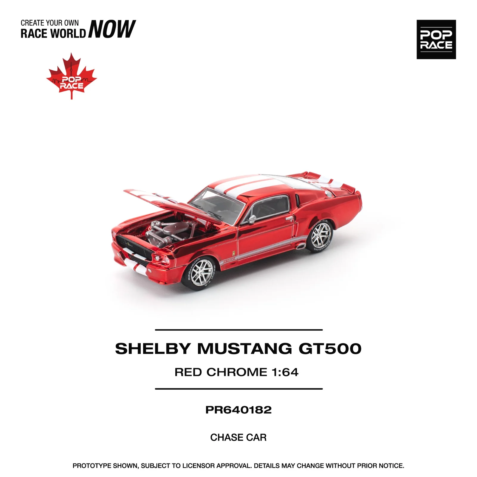 POPRACE 1/64 SHELBY MUSTANG GT500 RED PR640182 **CHASE CARS ARE RANDOMLY PACKED** - Image 2