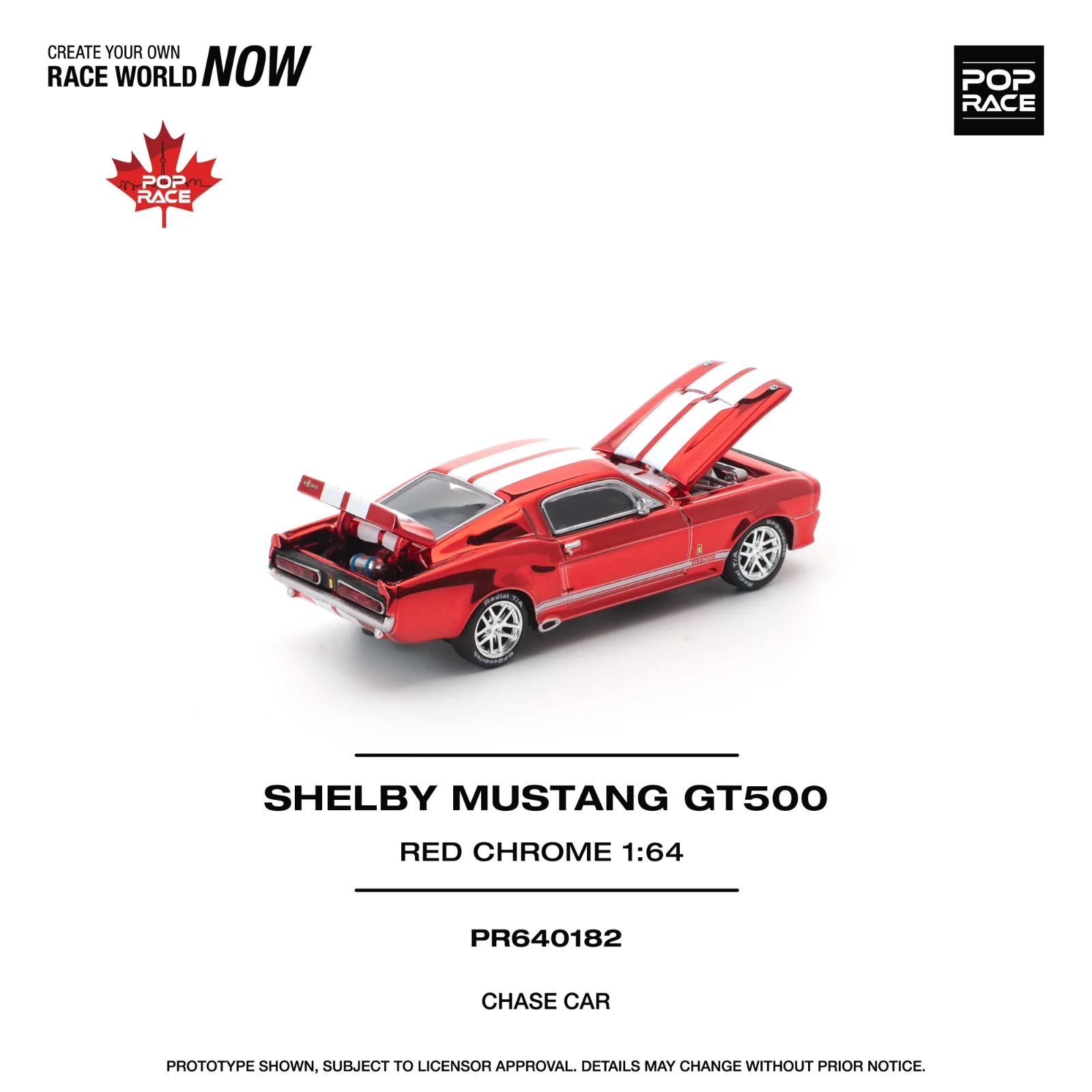 POPRACE 1/64 SHELBY MUSTANG GT500 RED PR640182 **CHASE CARS ARE RANDOMLY PACKED** - Image 3