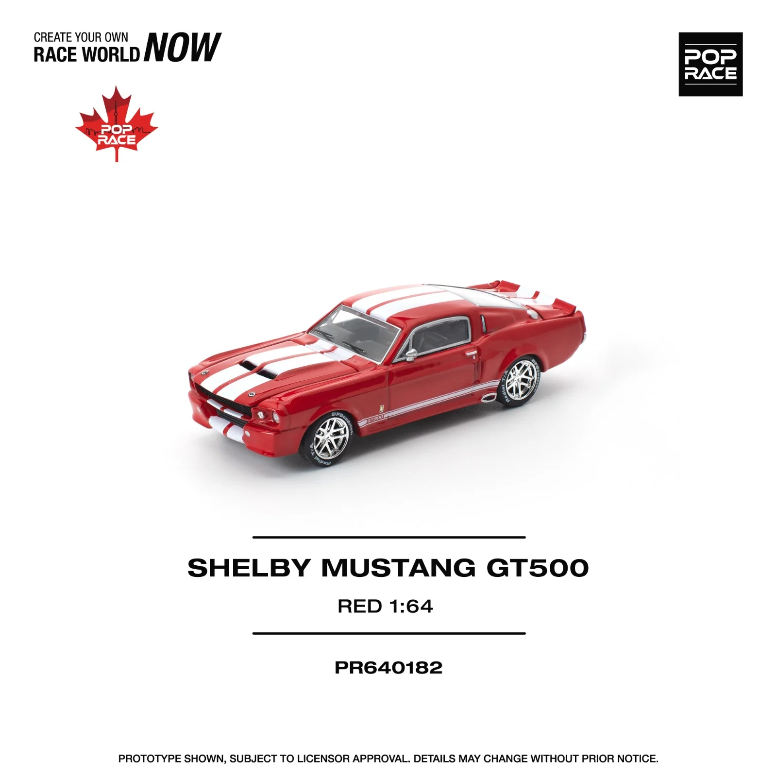 POPRACE 1/64 SHELBY MUSTANG GT500 RED PR640182 **CHASE CARS ARE RANDOMLY PACKED** - Image 4