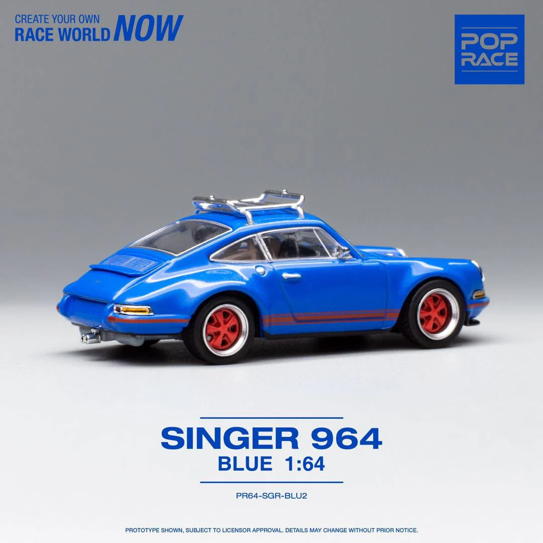 POPRACE 1/64 SINGER 964 BLUE WITH WAKEBOARD PR640018 - Image 3