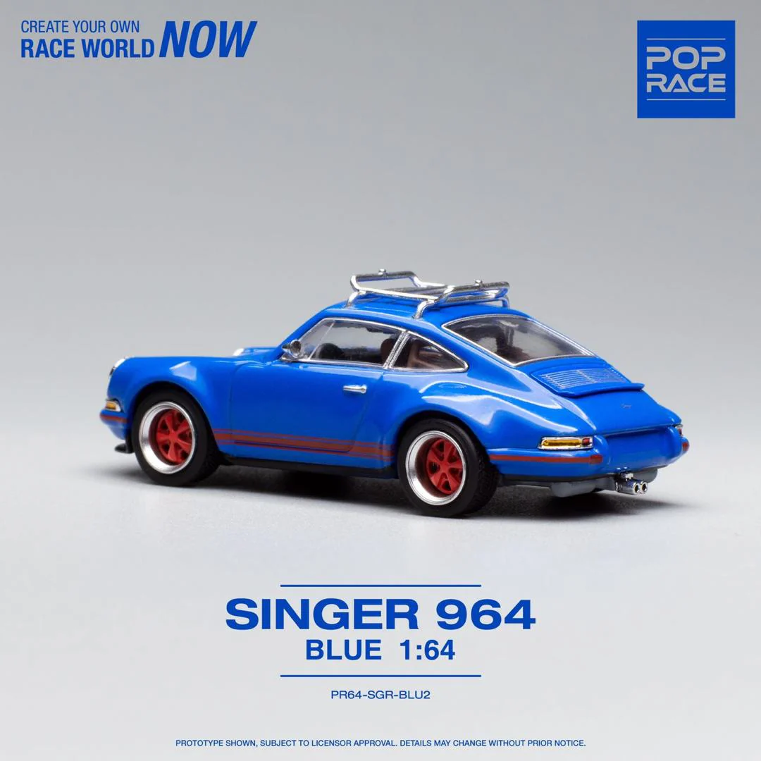 POPRACE 1/64 SINGER 964 BLUE WITH WAKEBOARD PR640018 - Image 4