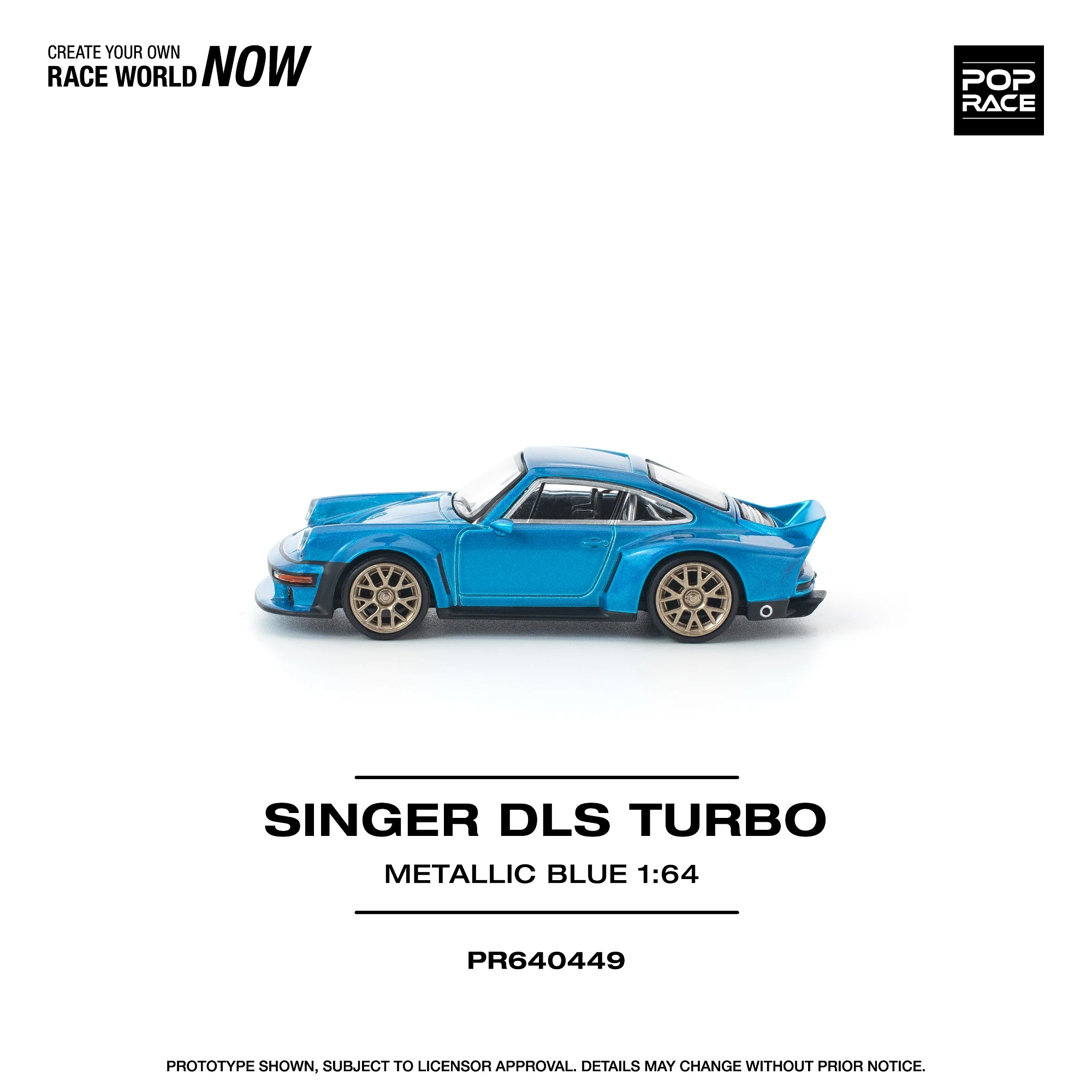 PREORDER POPRACE 1/64 SINGER DLS TURBO METALLIC BLUE PR640449 (Approx. Release Date: Q1 2026 and subject to the manufacturer's final decision) - Image 2