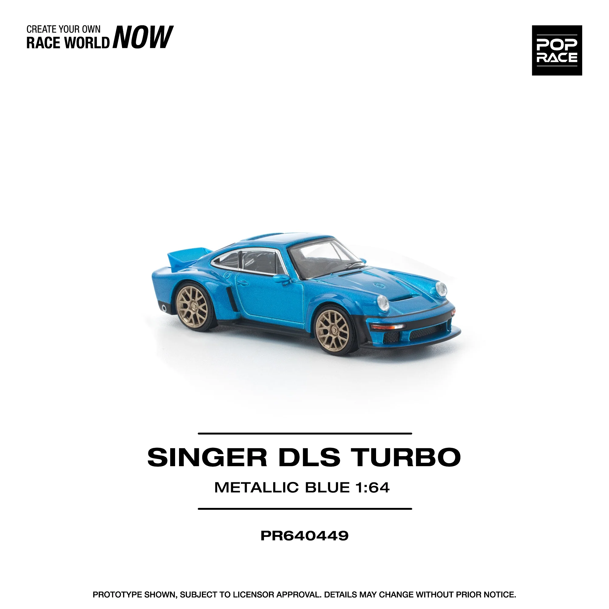 PREORDER POPRACE 1/64 SINGER DLS TURBO METALLIC BLUE PR640449 (Approx. Release Date: Q1 2026 and subject to the manufacturer's final decision) - Image 3