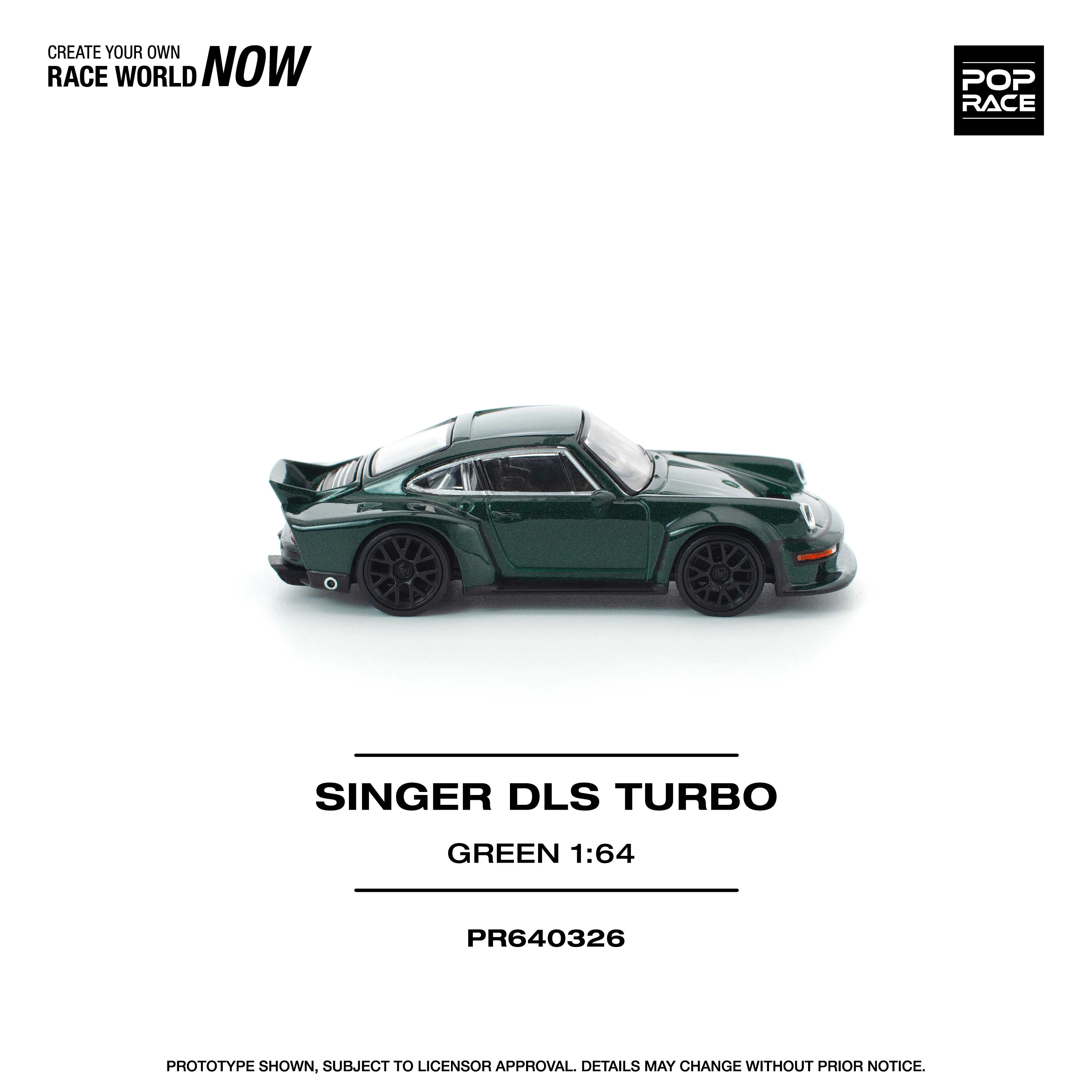 PREORDER POPRACE 1/64 SINGER DLS TURBO (ROAD) GREEN PR640326 (Approx. Release Date: Q4 2025 and subject to the manufacturer's final decision) - Image 2