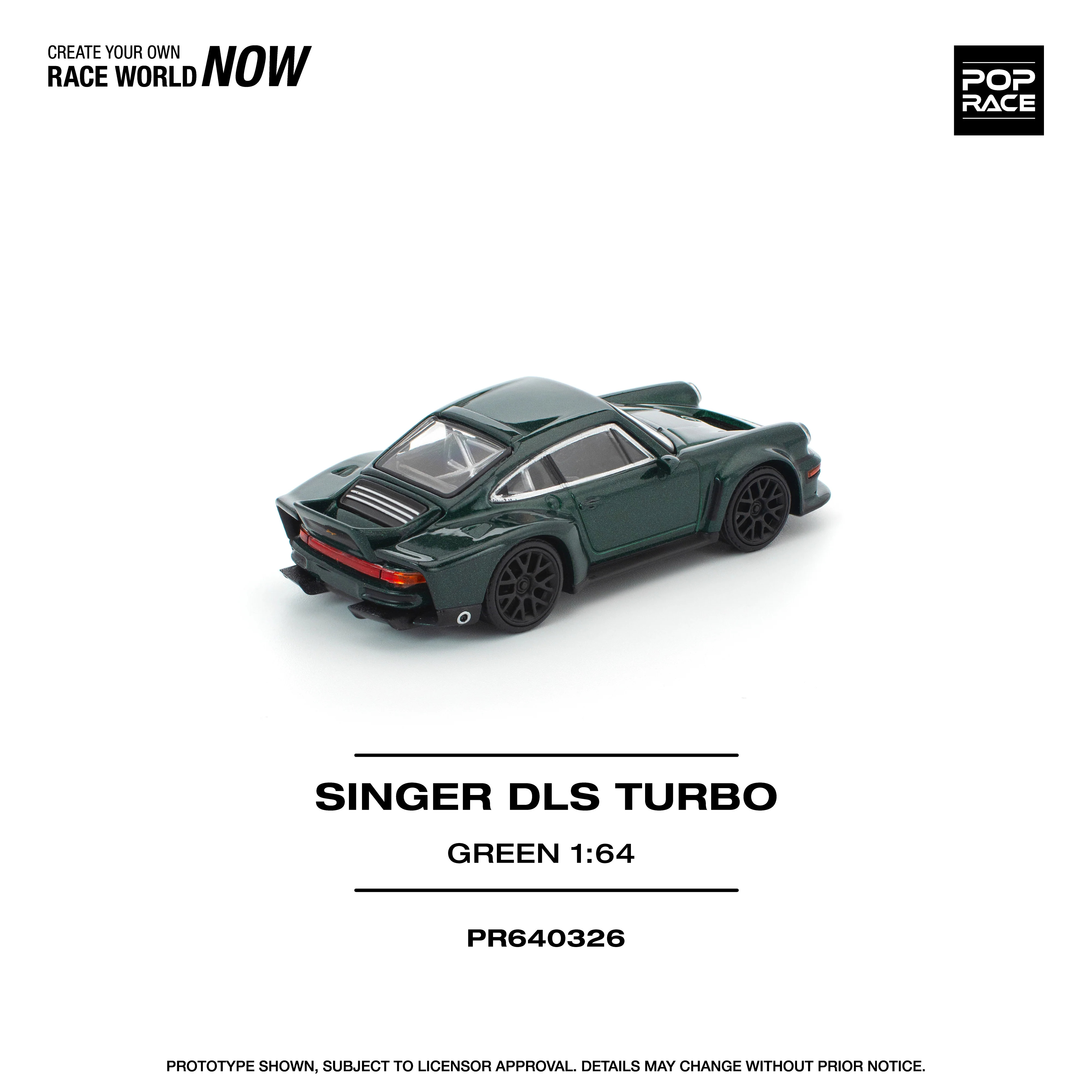 PREORDER POPRACE 1/64 SINGER DLS TURBO (ROAD) GREEN PR640326 (Approx. Release Date: Q4 2025 and subject to the manufacturer's final decision) - Image 3