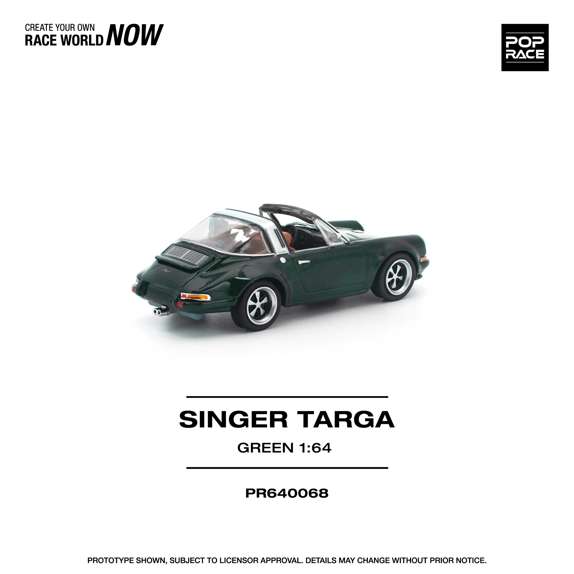 PREORDER POPRACE 1/64 SINGER TARGA GREEN PR640068 (Approx. Release Date: Q3 2026 and subject to the manufacturer's final decision) - Image 2