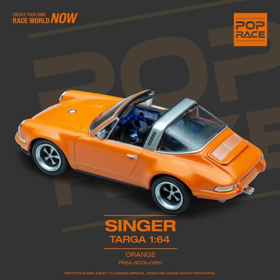 POPRACE 1/64 Singer Targa Orange PR64-SGTA-OR01 - Image 2
