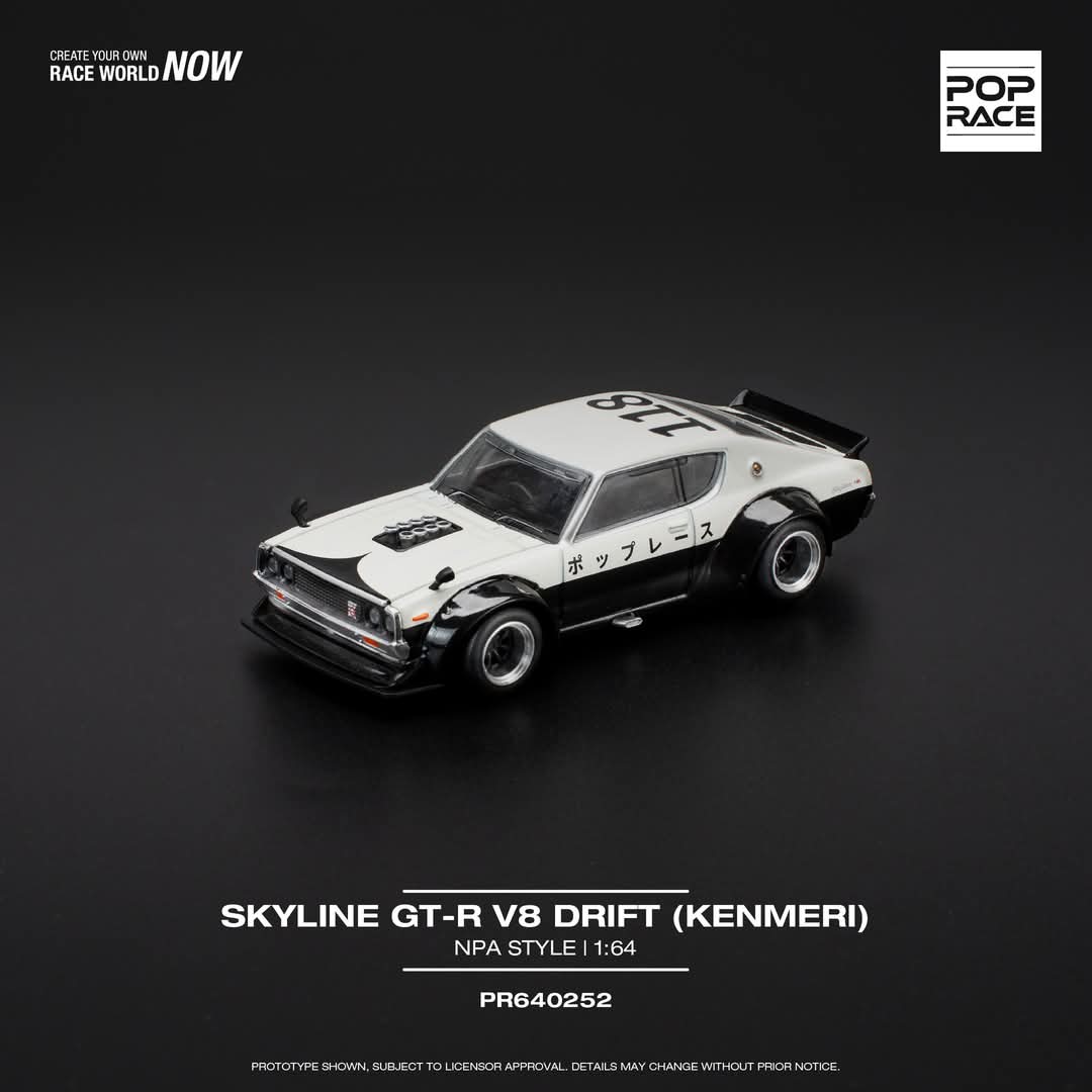 POPRACE 1/64 SKYLINE GT-R V8 DRIFT (KENMERI) - NPA STYLE  PR640252 - Image 2