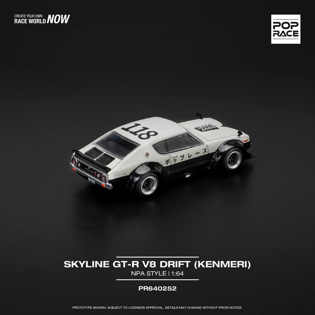 POPRACE 1/64 SKYLINE GT-R V8 DRIFT (KENMERI) - NPA STYLE  PR640252 - Image 3