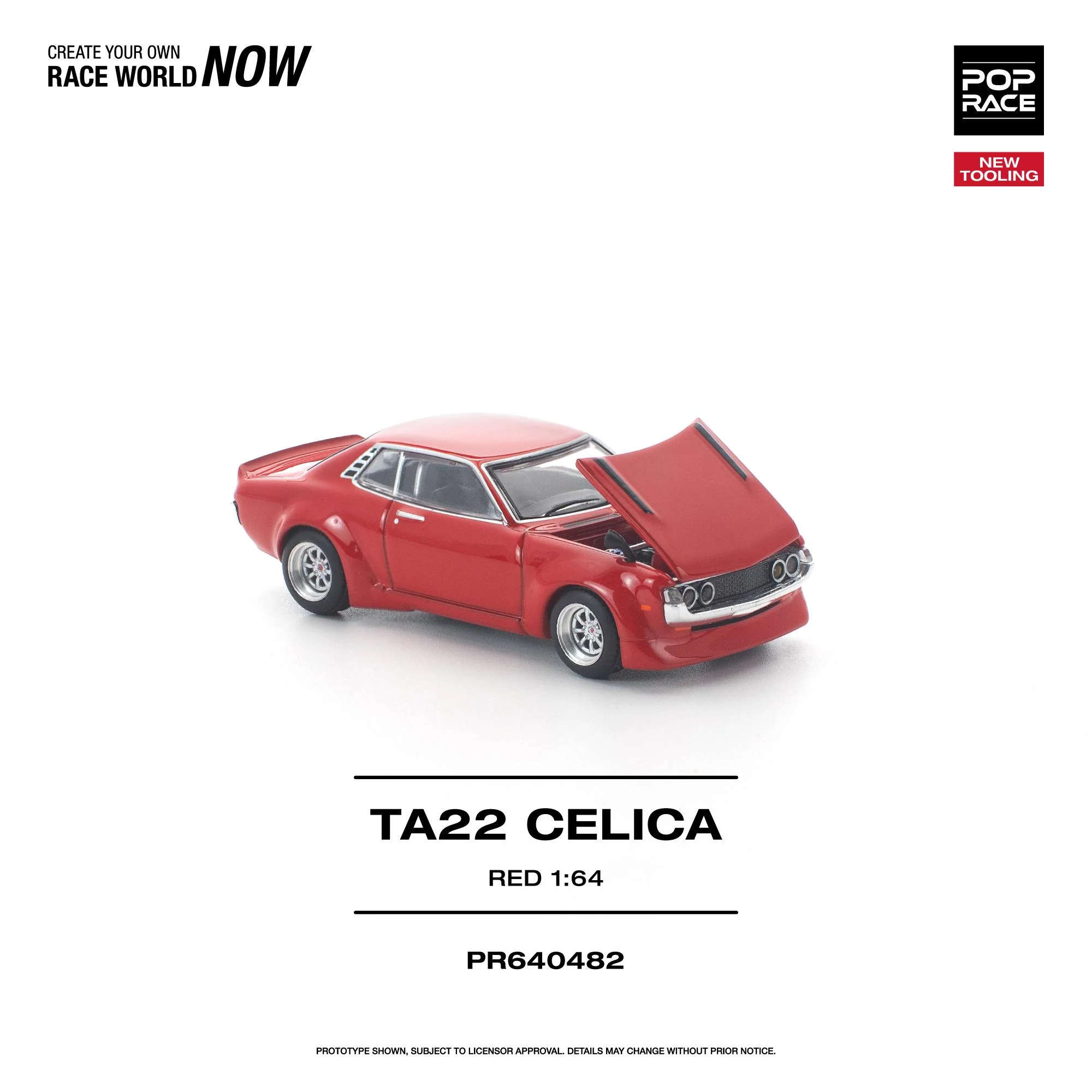 PREORDER POPRACE 1/64 TA22 Celica Red PR640482 (Approx. Release Date: Q3 2026 and subject to the manufacturer's final decision) - Image 2