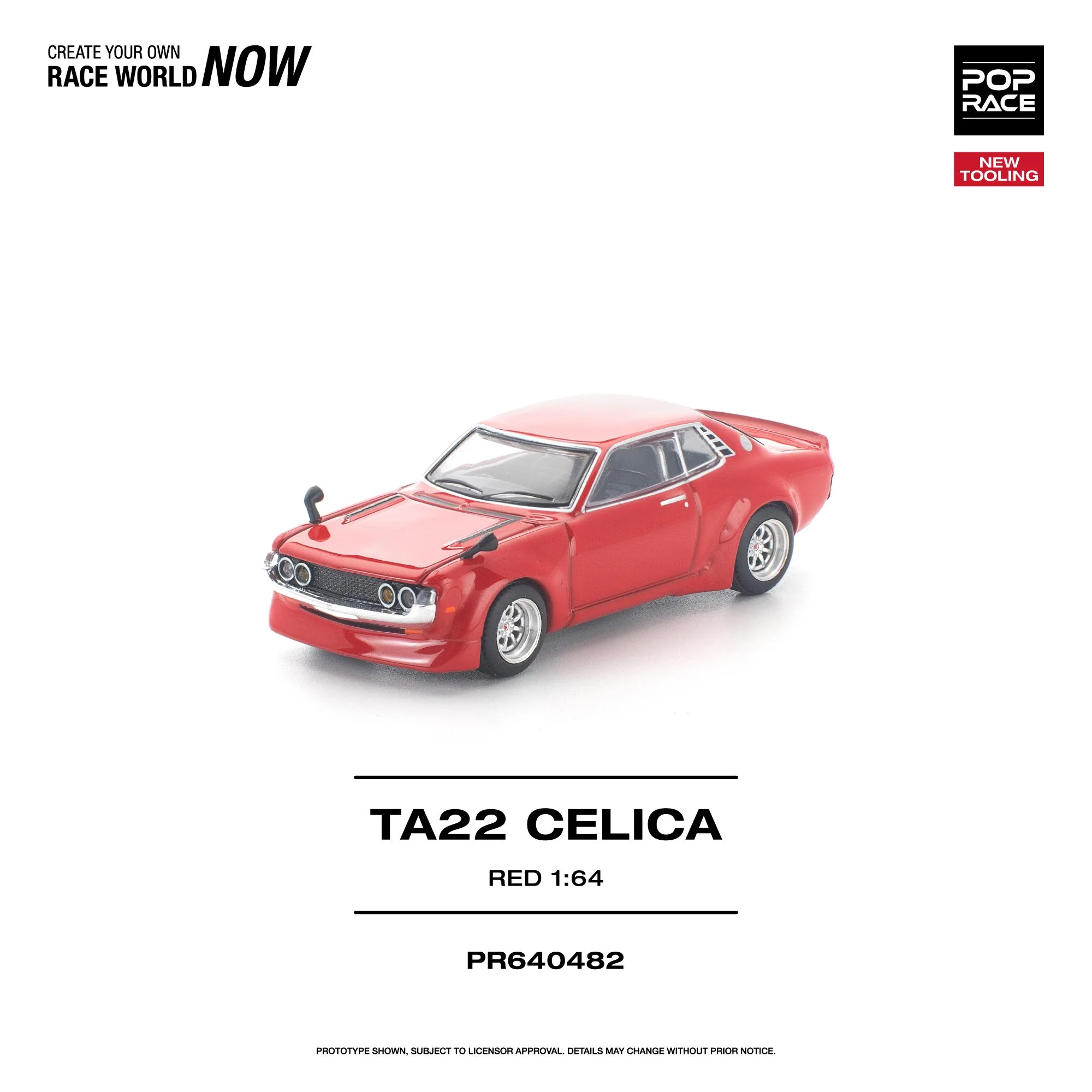 PREORDER POPRACE 1/64 TA22 Celica Red PR640482 (Approx. Release Date: Q3 2026 and subject to the manufacturer's final decision) - Image 3