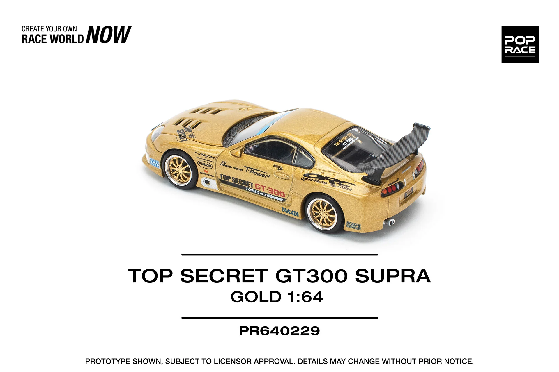 POPRACE 1/64 TOP SECRET GT300 SUPRA - GOLD PR640229 - Image 3