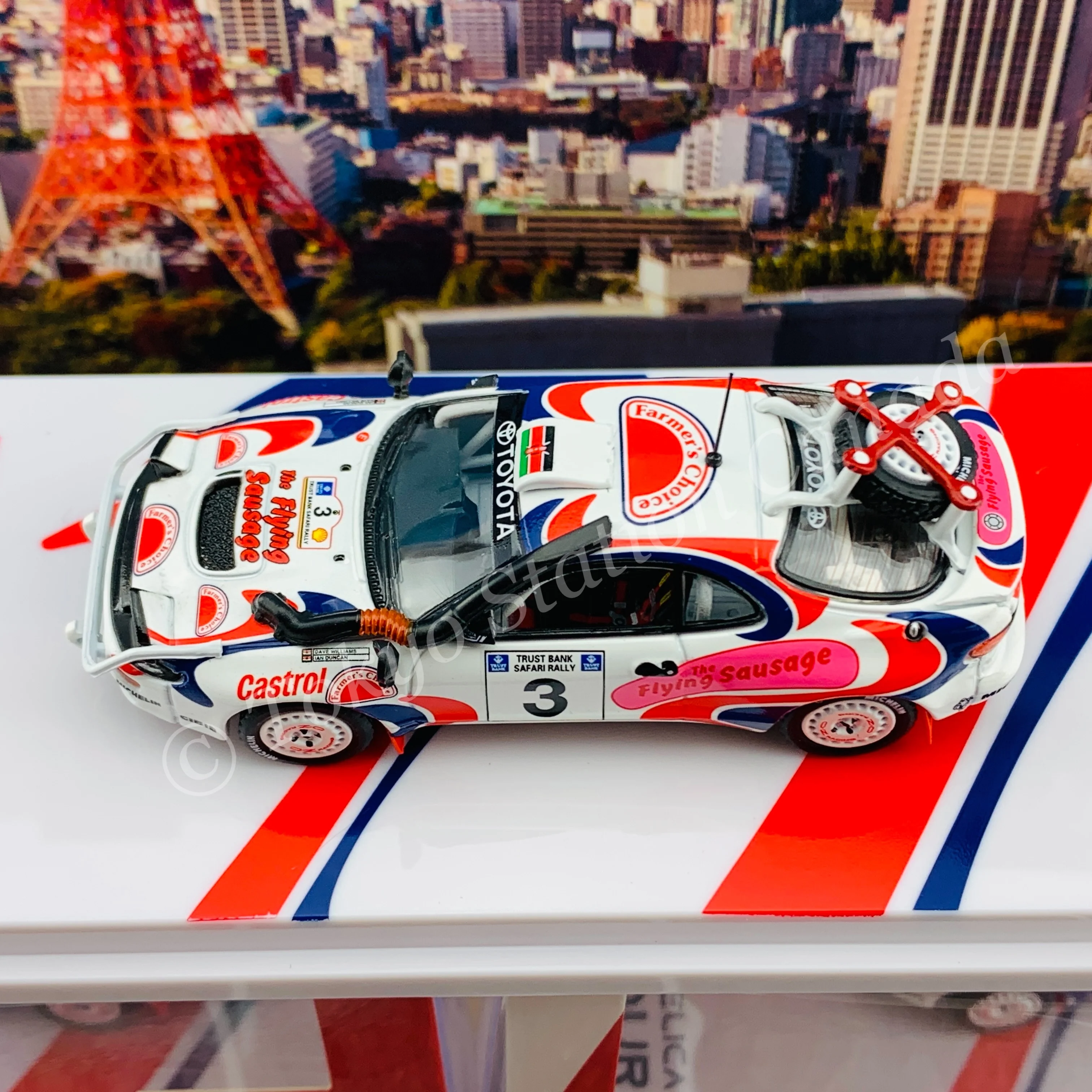 POPRACE 1/64 Toyota Celica GT-Four ST185 Safari Rally 1994 Winner #3 Ian Duncan/ David Williamson PR64-185-94WRC03 - Image 4