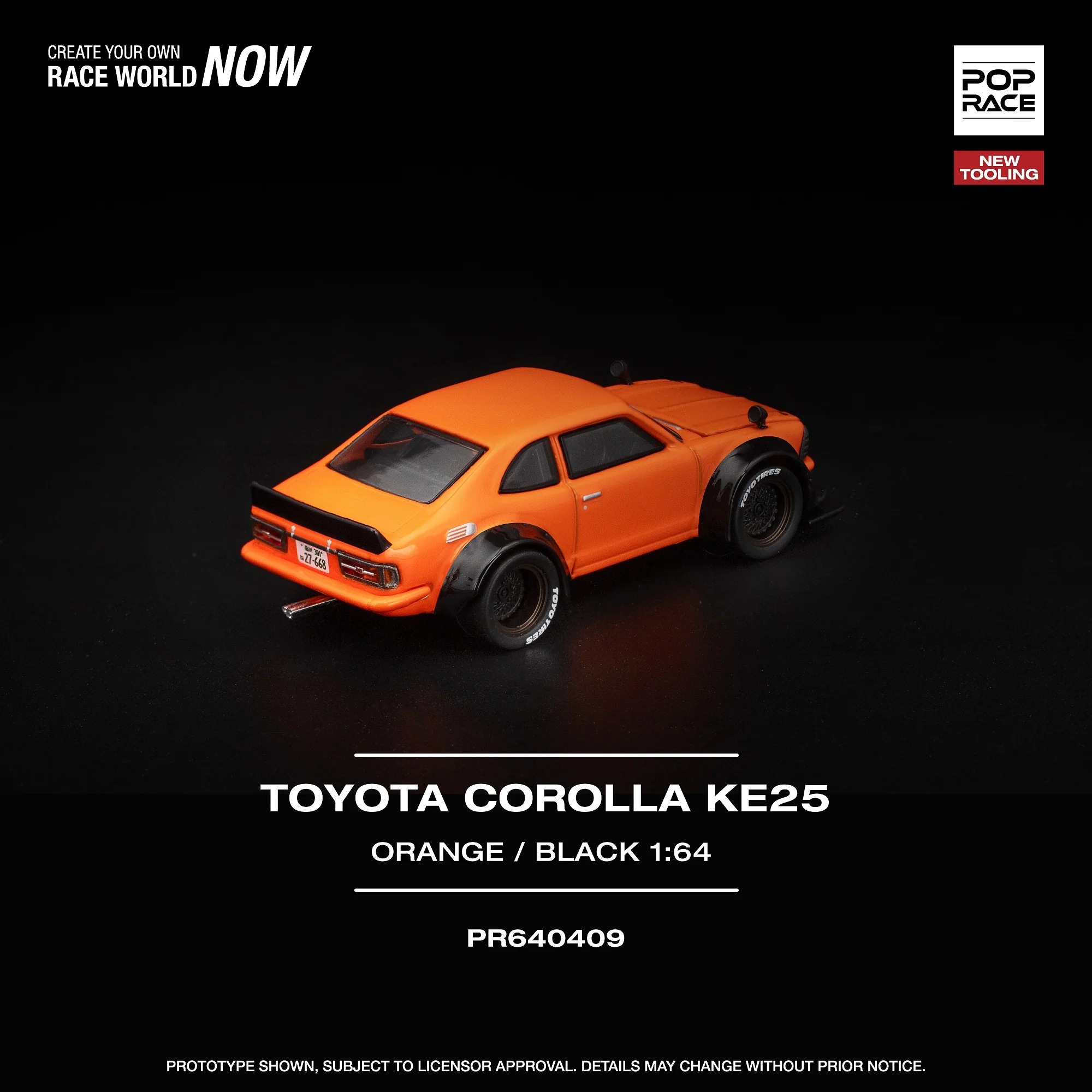 PREORDER POPRACE 1/64 TOYOTA COROLLA KE25 ORANGE PR640409 (Approx. Release Date: Q1 2026 and subject to the manufacturer's final decision) - Image 3