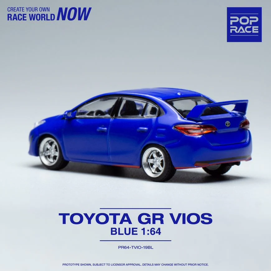 PREORDER POPRACE 1/64 TOYOTA GR VIOS BLUE PR64-TVIO-19BL (Approx. release in Q2 2023 and subject to the manufacturer's final decision) - Image 3