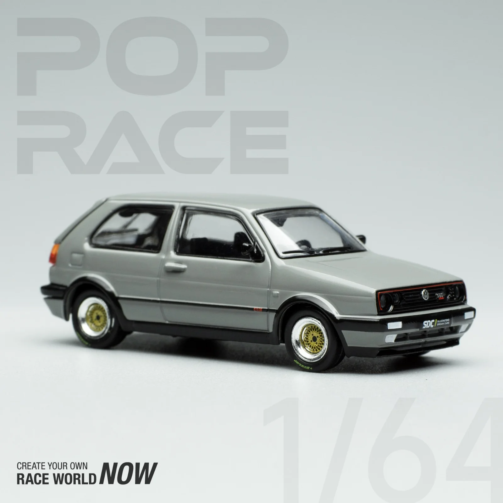 POPRACE 1/64 Volkswagen Golf GTI MK2 Grey PR64-GFM2-GRY - Image 2
