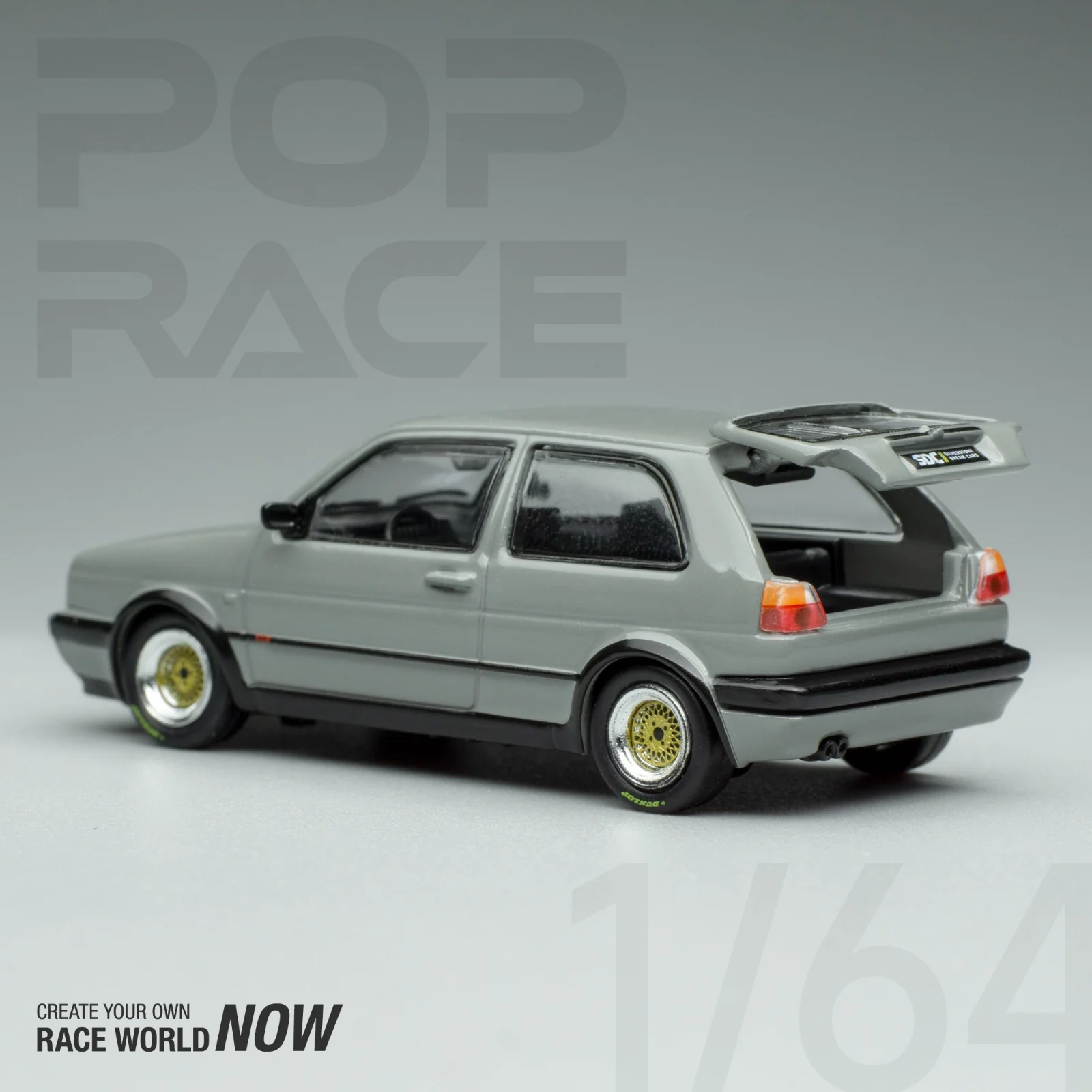 POPRACE 1/64 Volkswagen Golf GTI MK2 Grey PR64-GFM2-GRY - Image 3