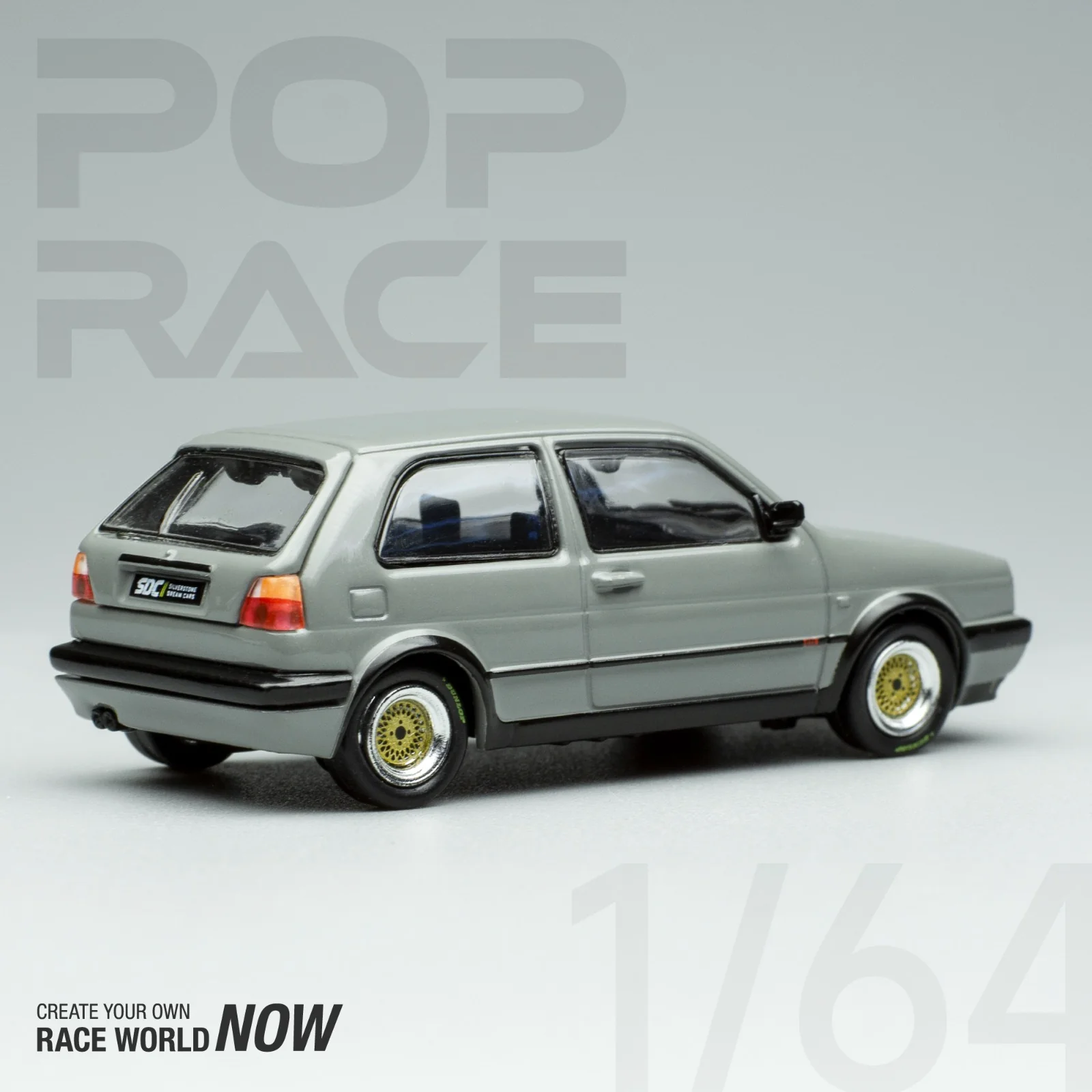 POPRACE 1/64 Volkswagen Golf GTI MK2 Grey PR64-GFM2-GRY - Image 4