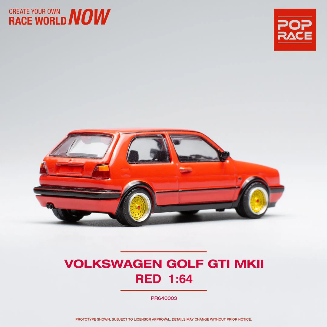POPRACE 1/64 VOLKSWAGEN GOLF GTI MK2 RED PR64003 - Image 3